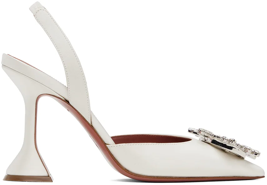 White Begum Sling Heels