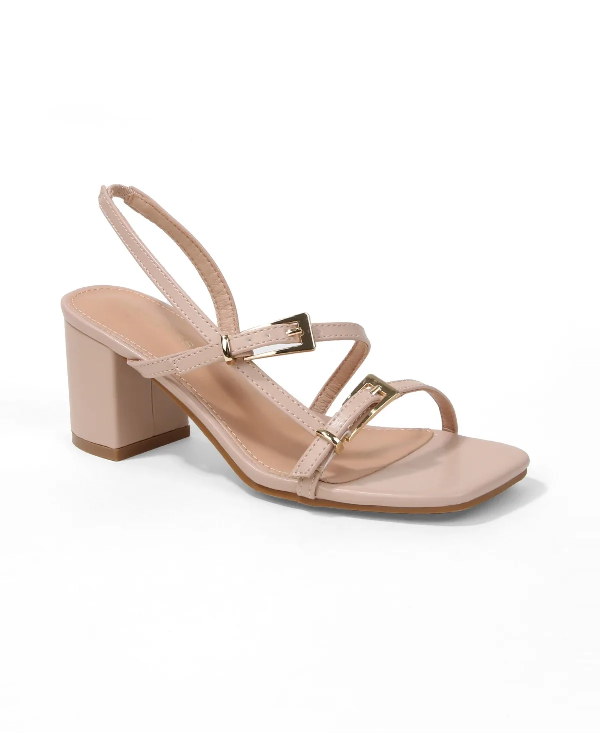 Maren Buckle Adorned Block Heel Sandals by Berness
