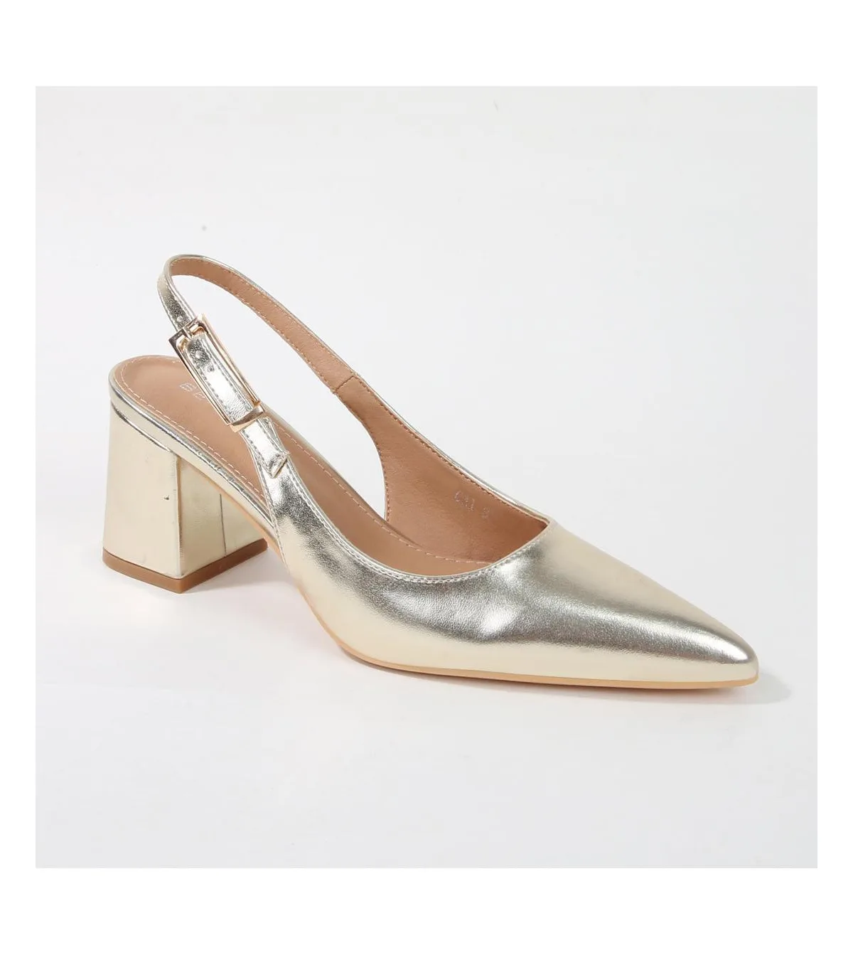 Cai Patent Block Heel Slingback by Berness