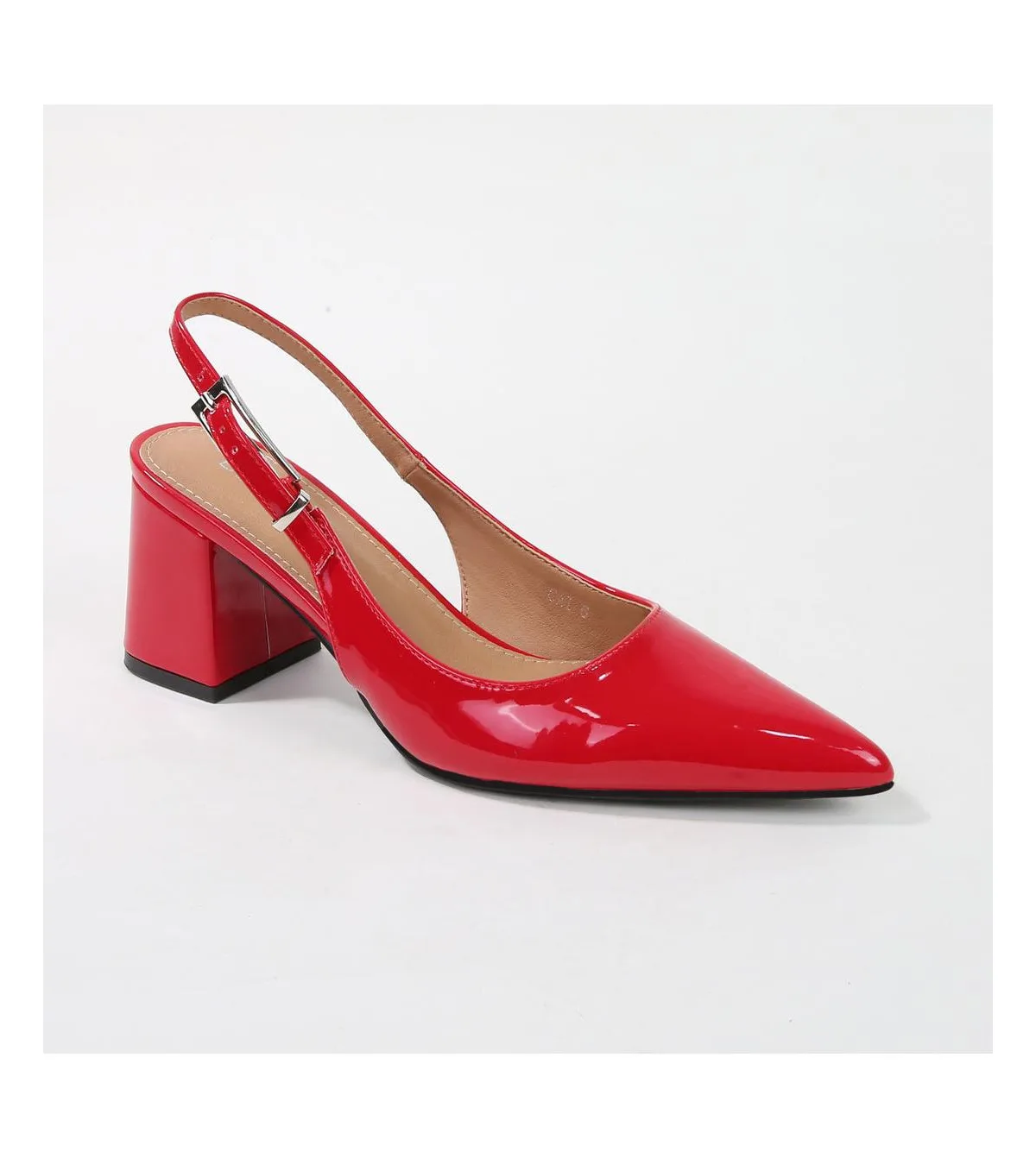 Cai Patent Block Heel Slingback