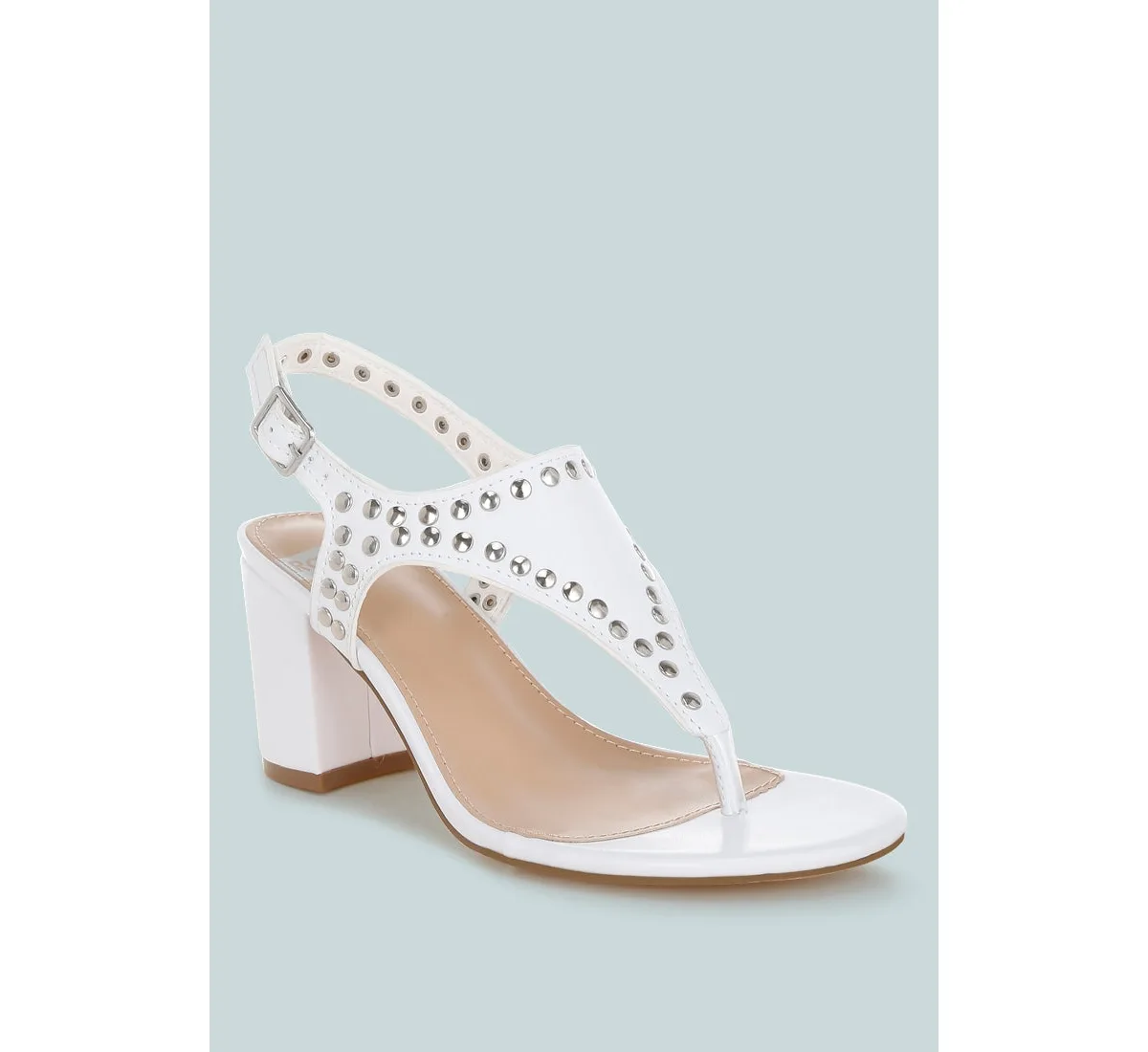 Nerina Studded Genuine Leather Sandals by Rag & Co
