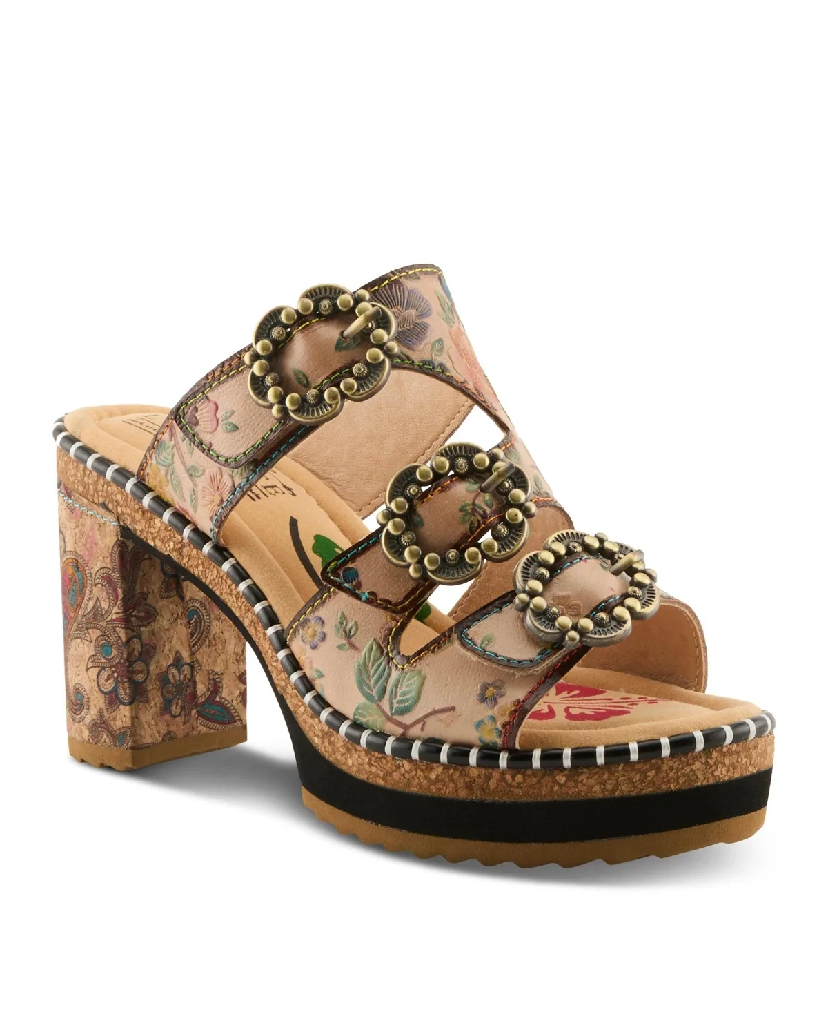Milemarker Floral Sandal with Cushioned Footbed Comfort by L'artiste