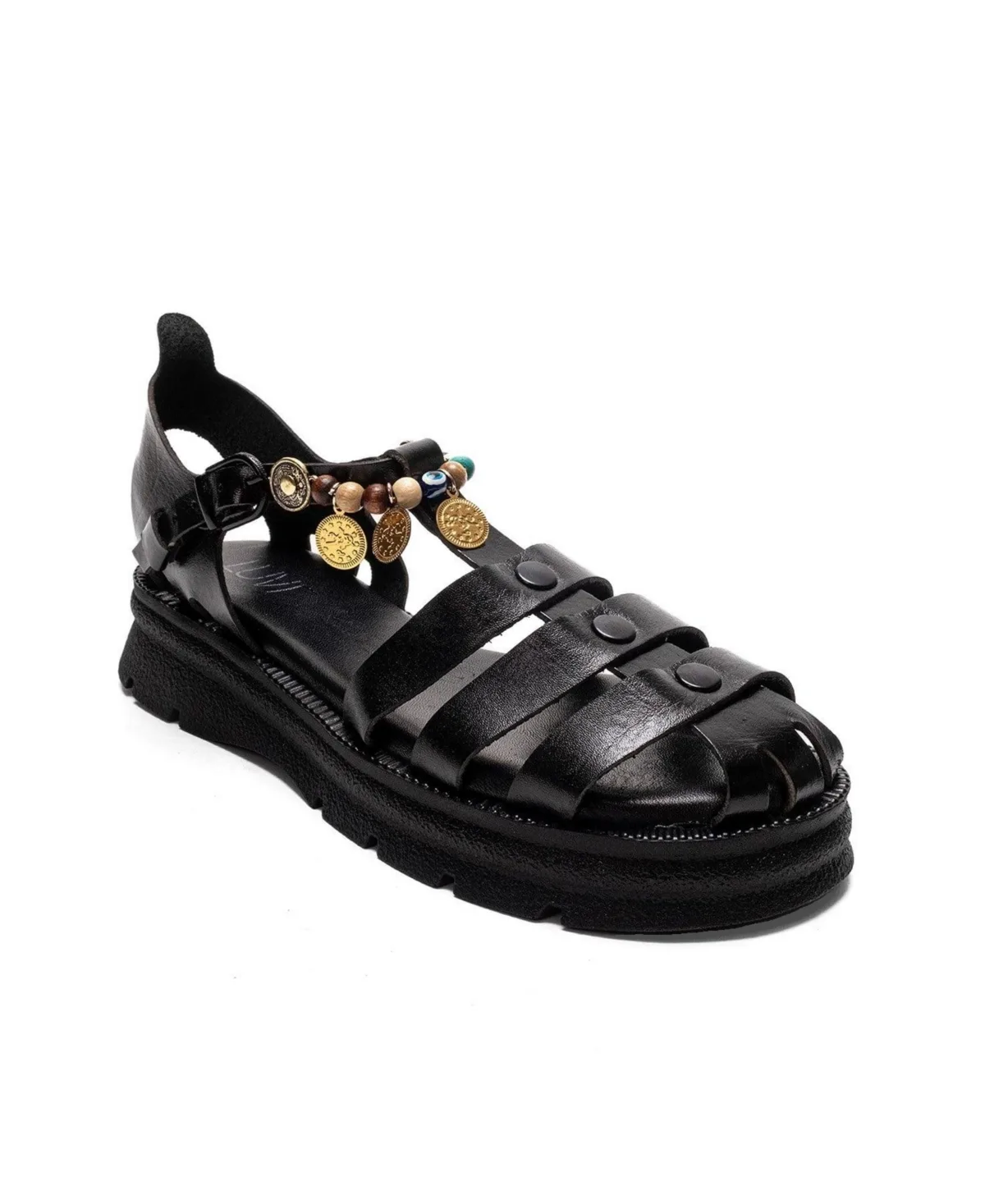 Solis Leather Beaded Sandal by Forever & Always Shoes