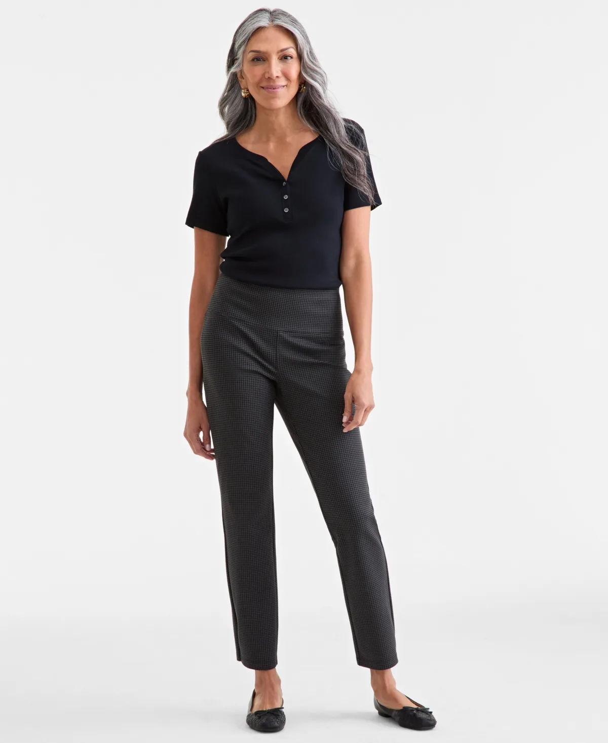 Straight-Leg Ponte-Knit Pants