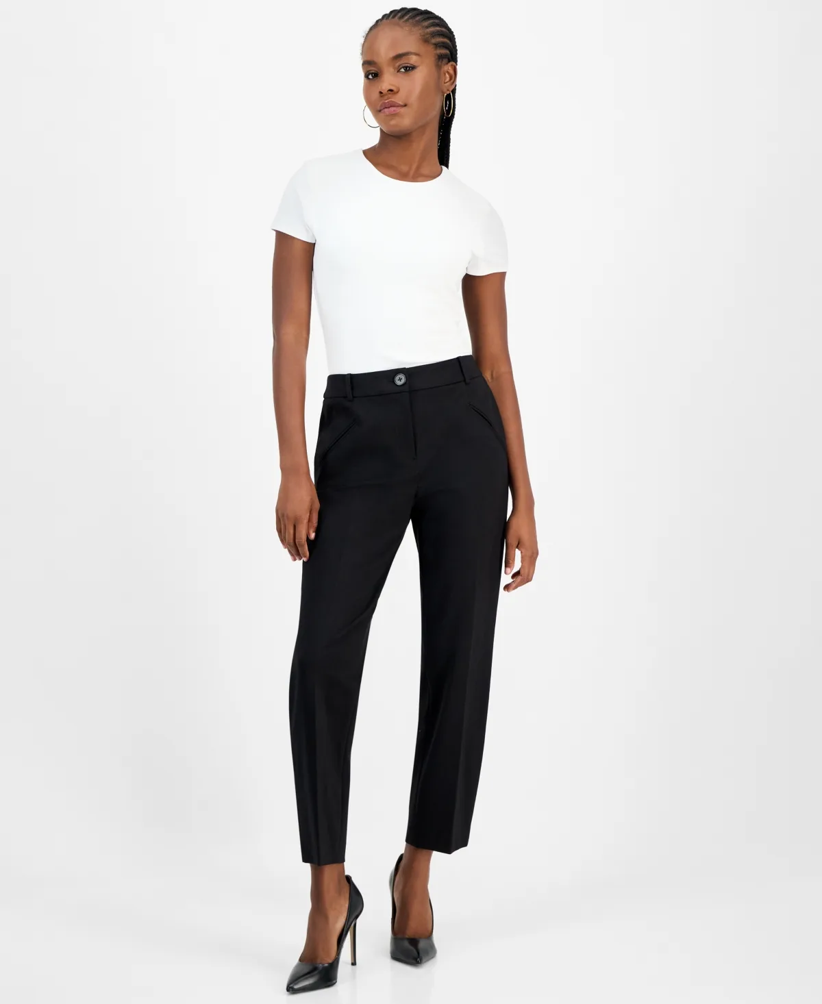 Compression High-Rise Straight-Leg Pants by Bar Iii
