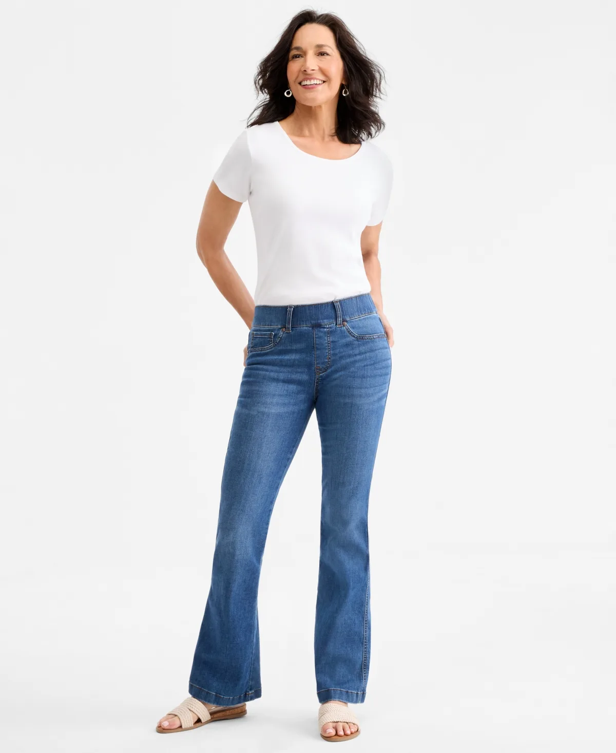 Shaping Pull-On Bootcut Jeans by Style & Co