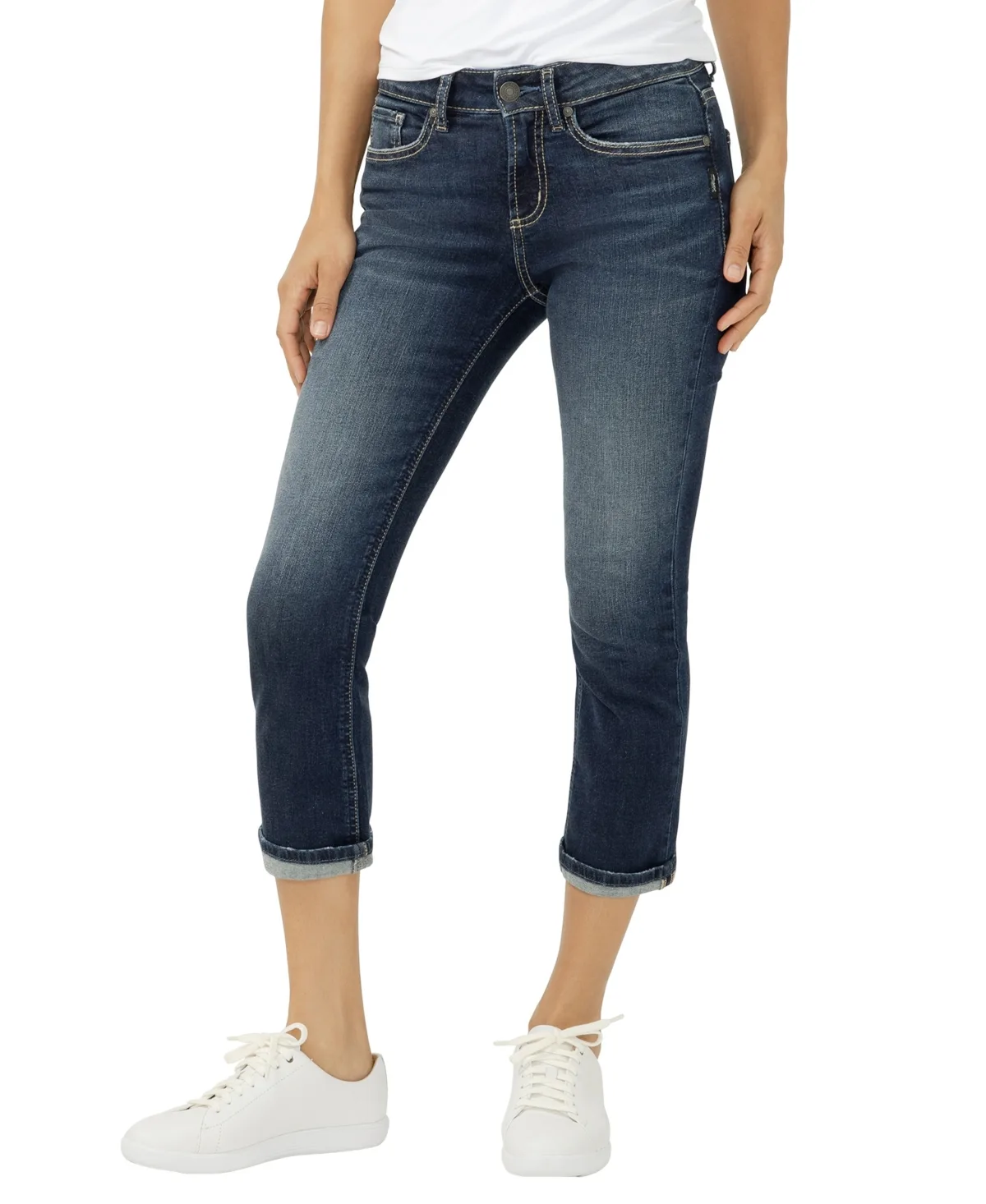 Suki Mid Rise Curvy Fit Capri Jeans by Silver Jeans Co.