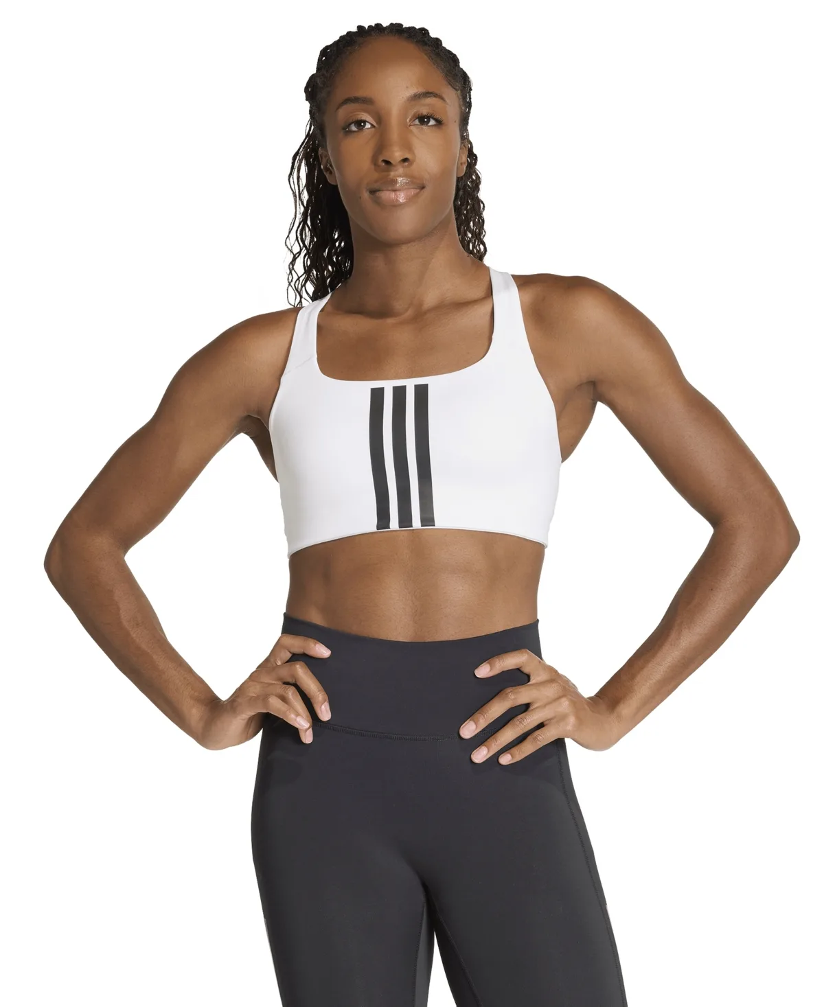Optime Workout 3-Stripes Medium Support Bra by Adidas
