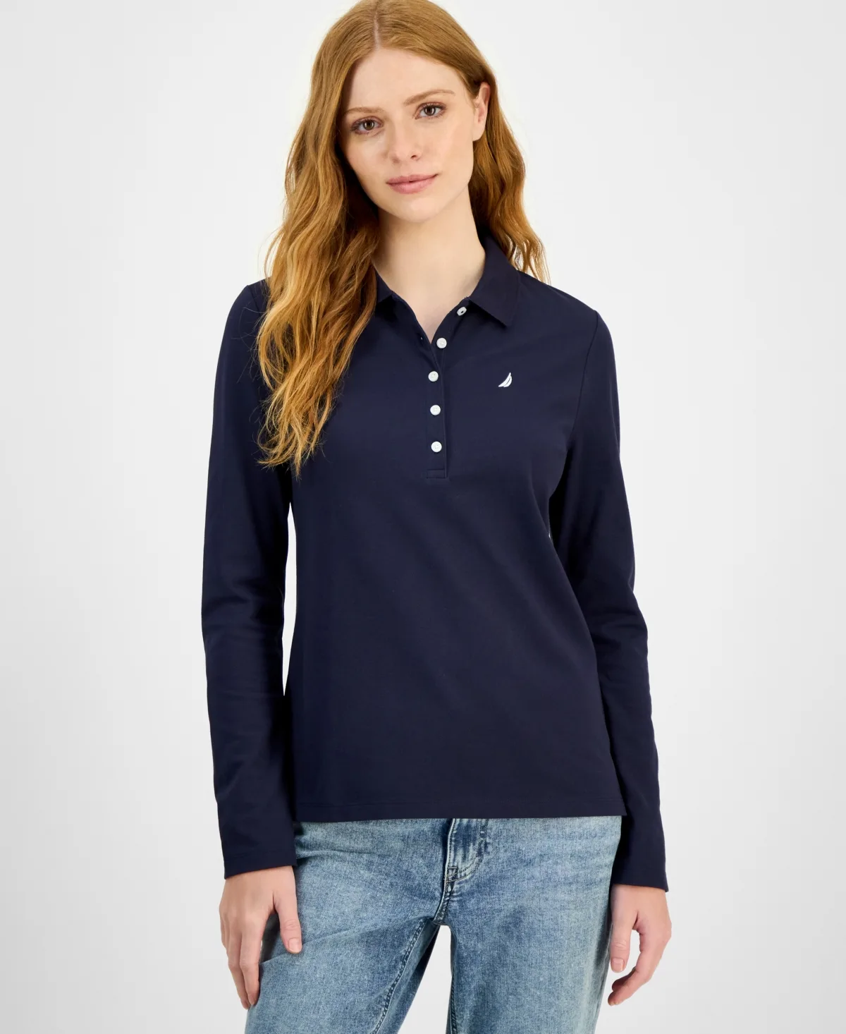 Jeans Long Sleeve Polo Shirt by Nautica