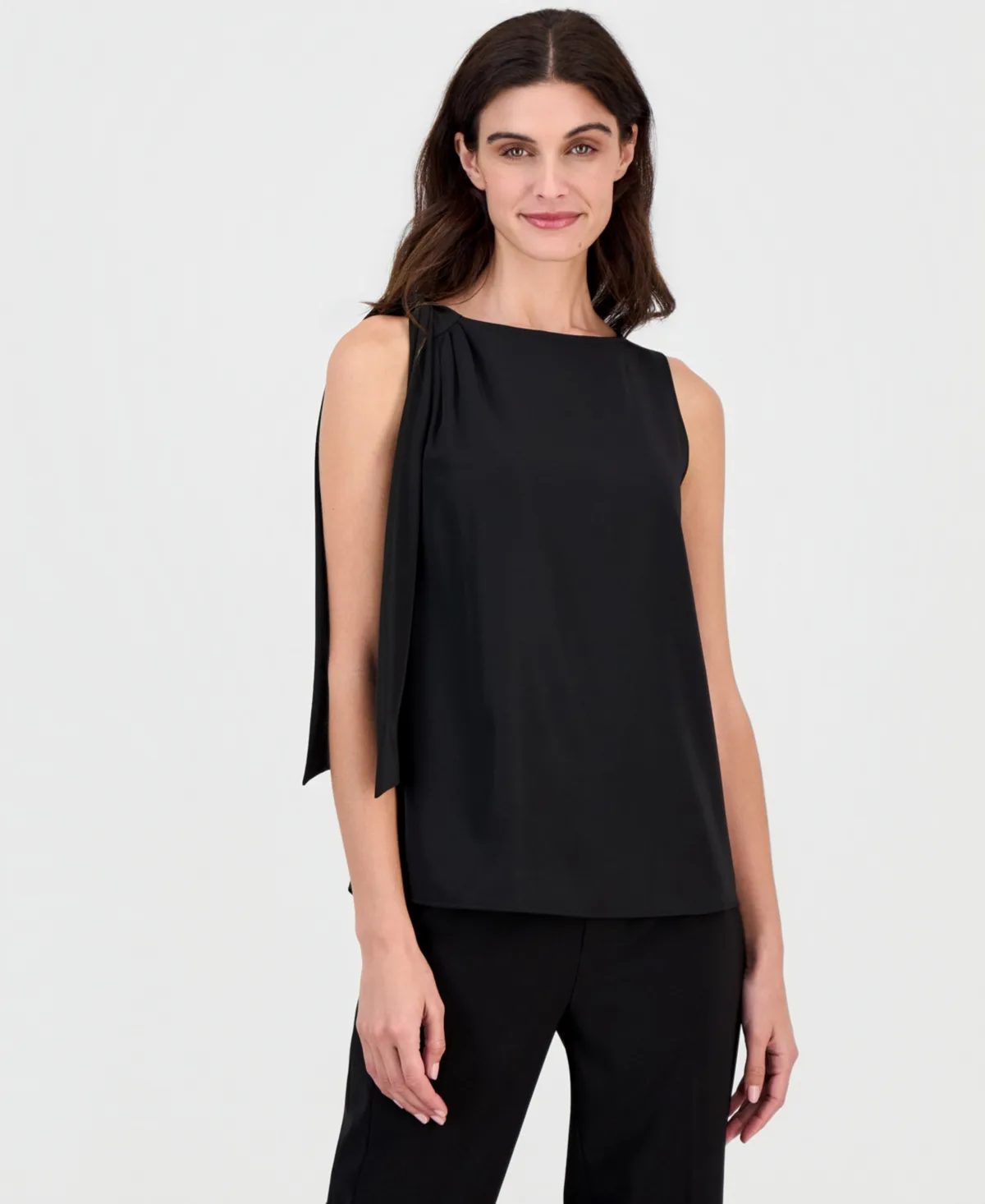 Tie-Shoulder Sleeveless Blouse by Anne Klein
