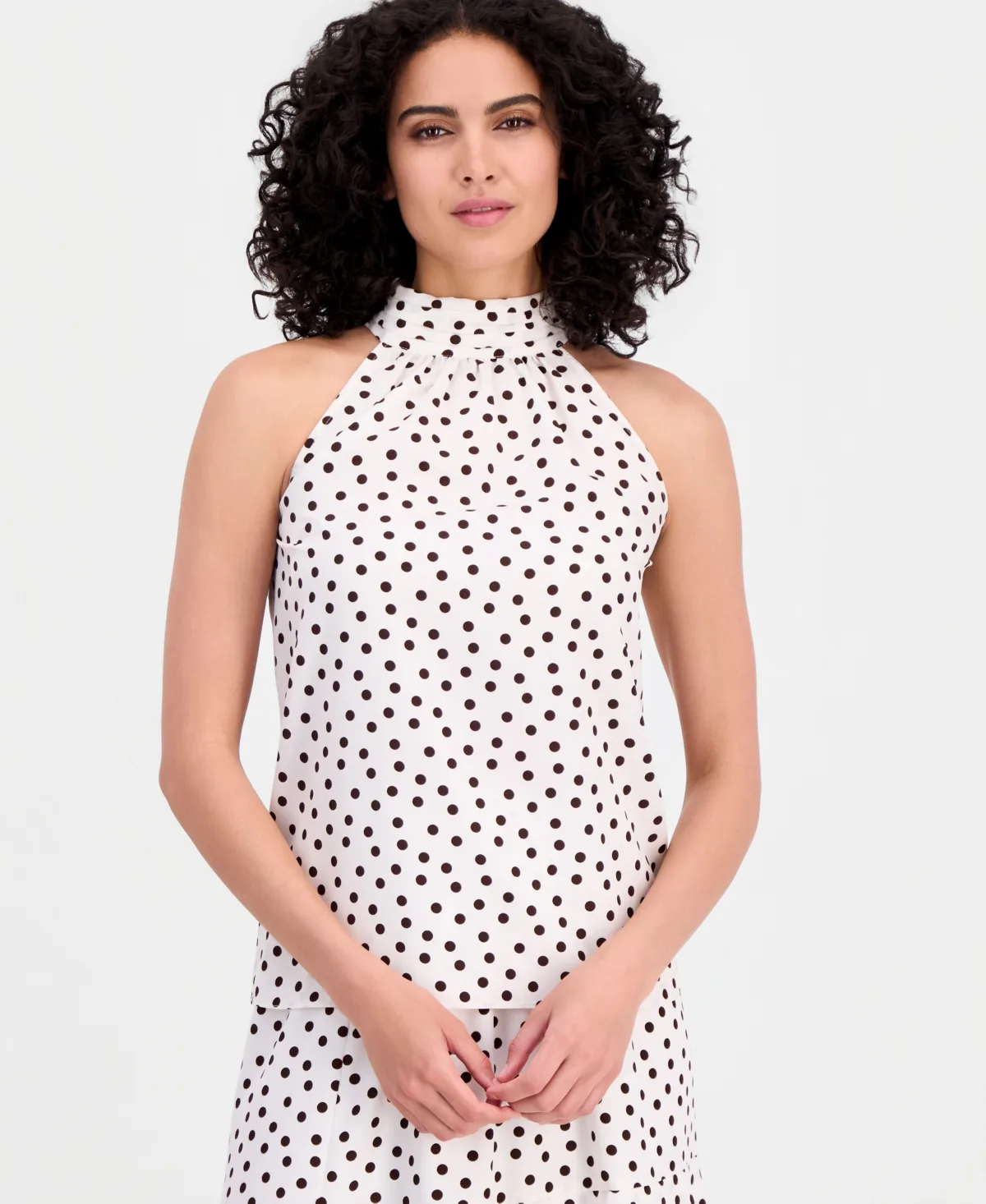 Polka-Dot Halter Top by Anne Klein