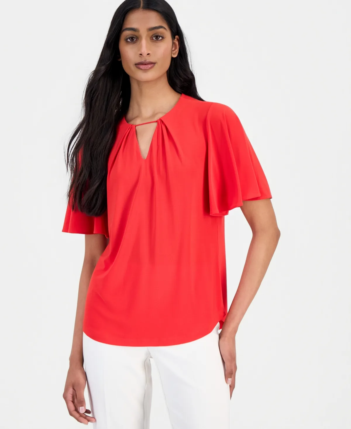 Pleat-Neck Blouse by Anne Klein