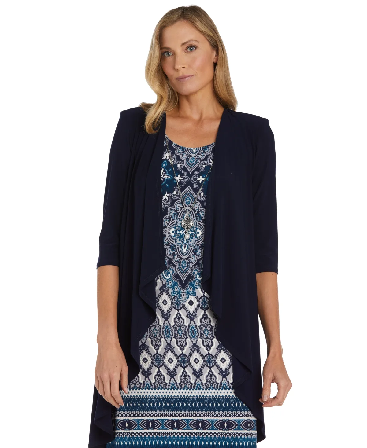 Crew Neck Dress & Jacket, 2-Piece Set by Rm Richards