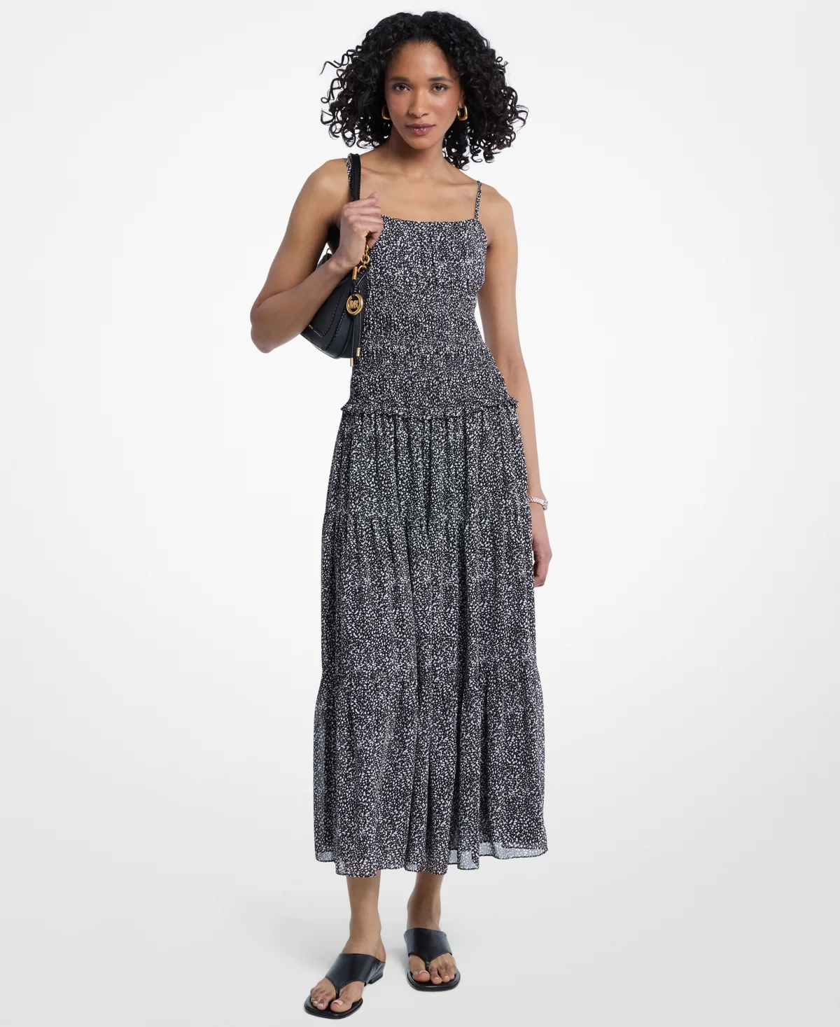 Smocked Midi Dress by Michael Kors