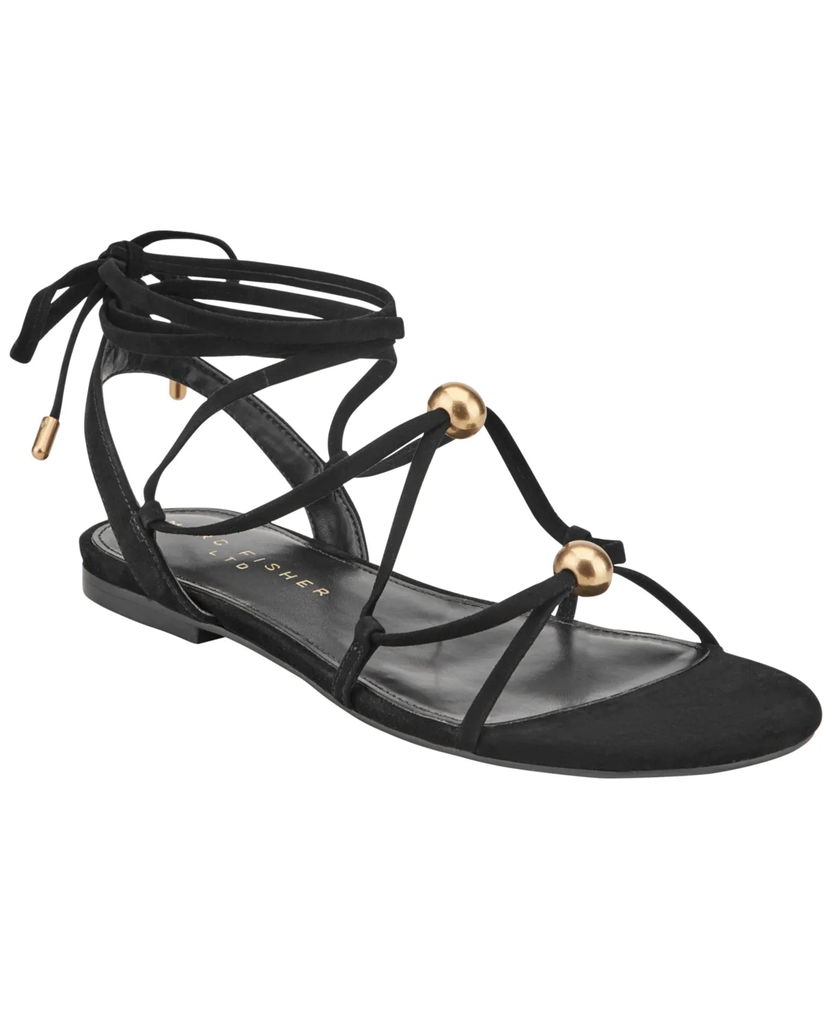 Ellan Strappy Tie-Up Flat Sandals by Marc Fisher Ltd