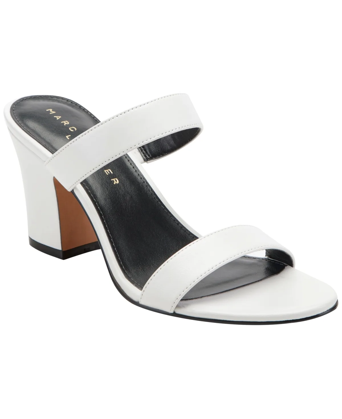 Jessey Leather Slip-On Block Heel Dress Sandals by Marc Fisher Ltd