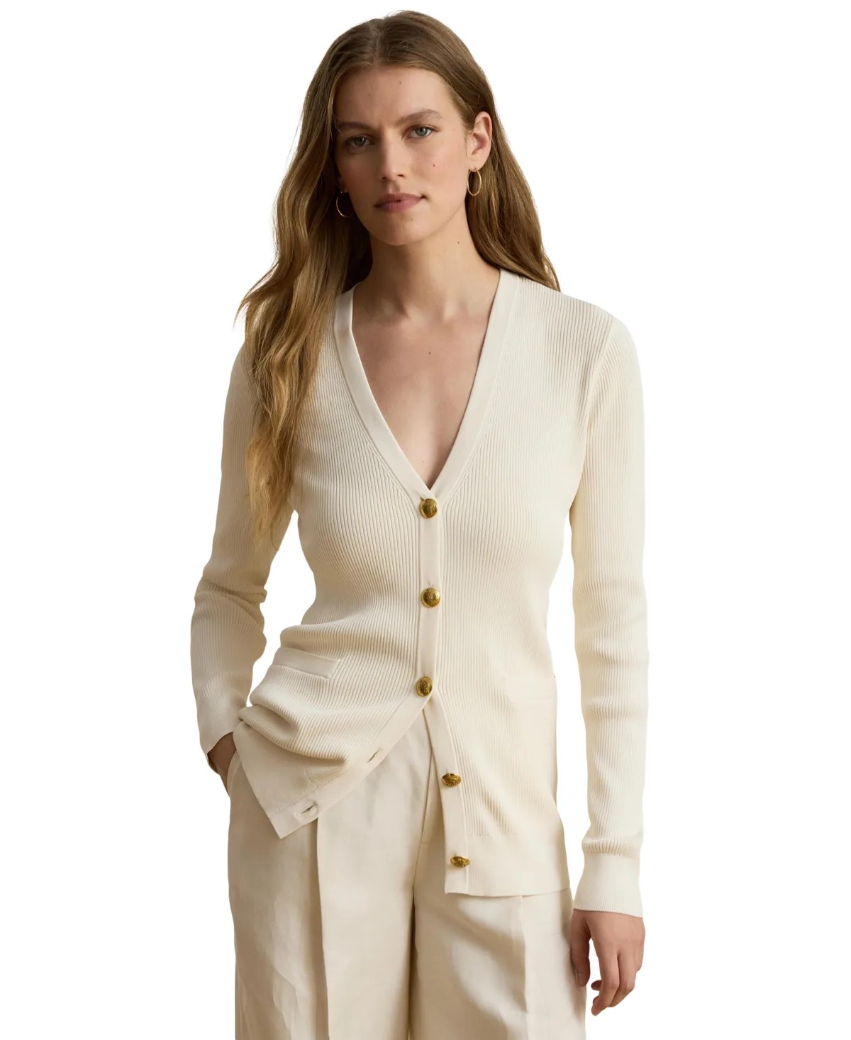 Slim-Fit Long-Sleeve Cardigan Sweater by Lauren Ralph Lauren
