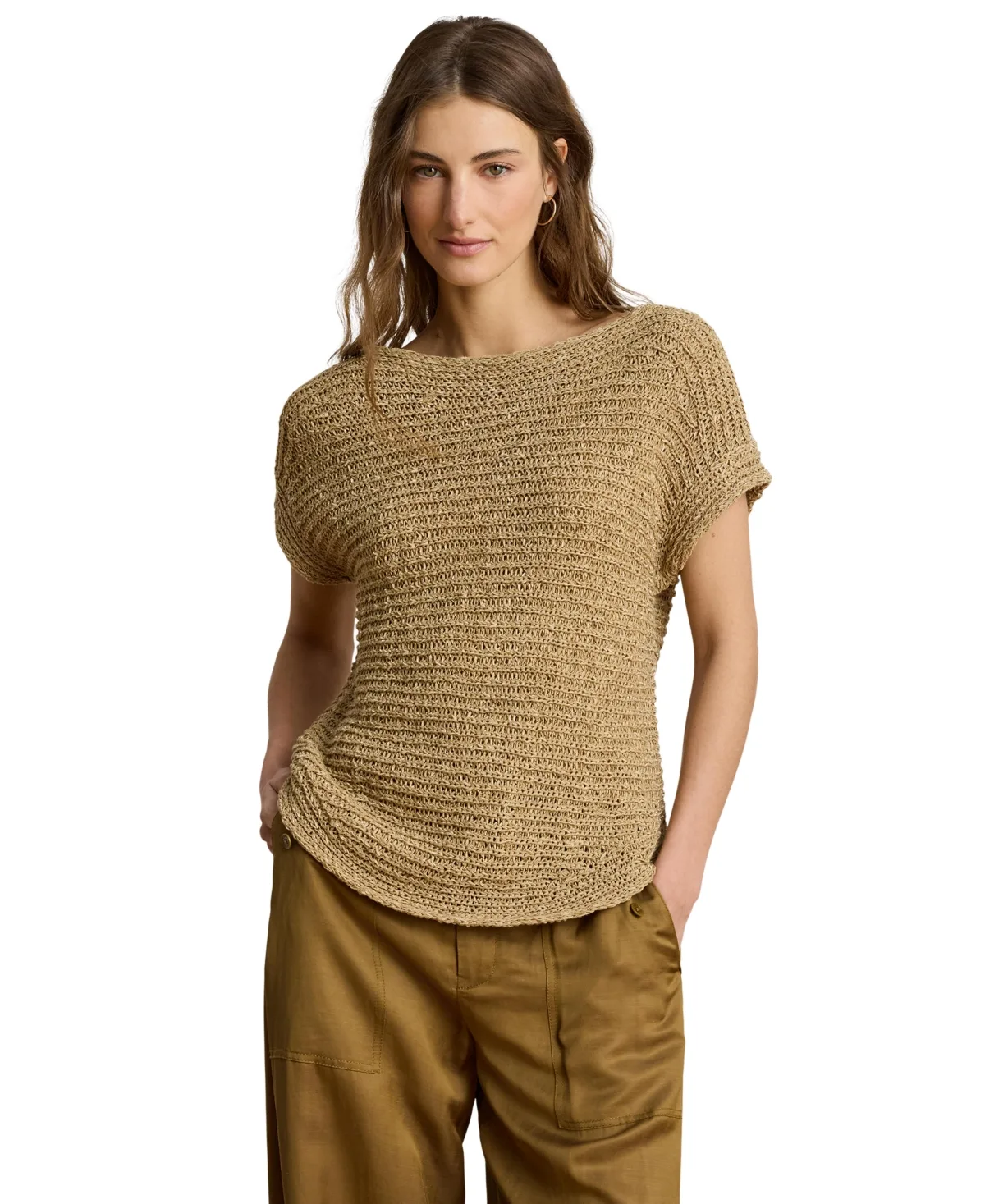Boat Neck Dropped Shoulder Sweater by Lauren Ralph Lauren