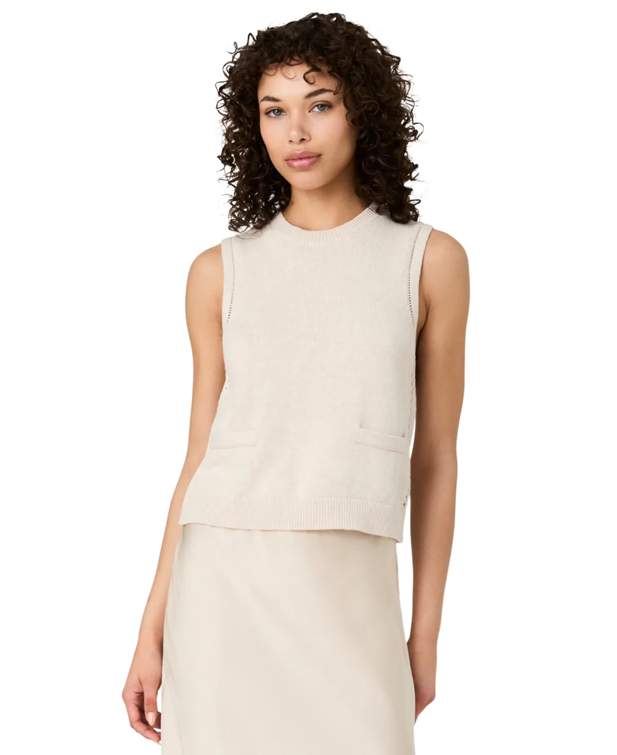 Mozart Crewneck Sleeveless Knit Top by French Connection
