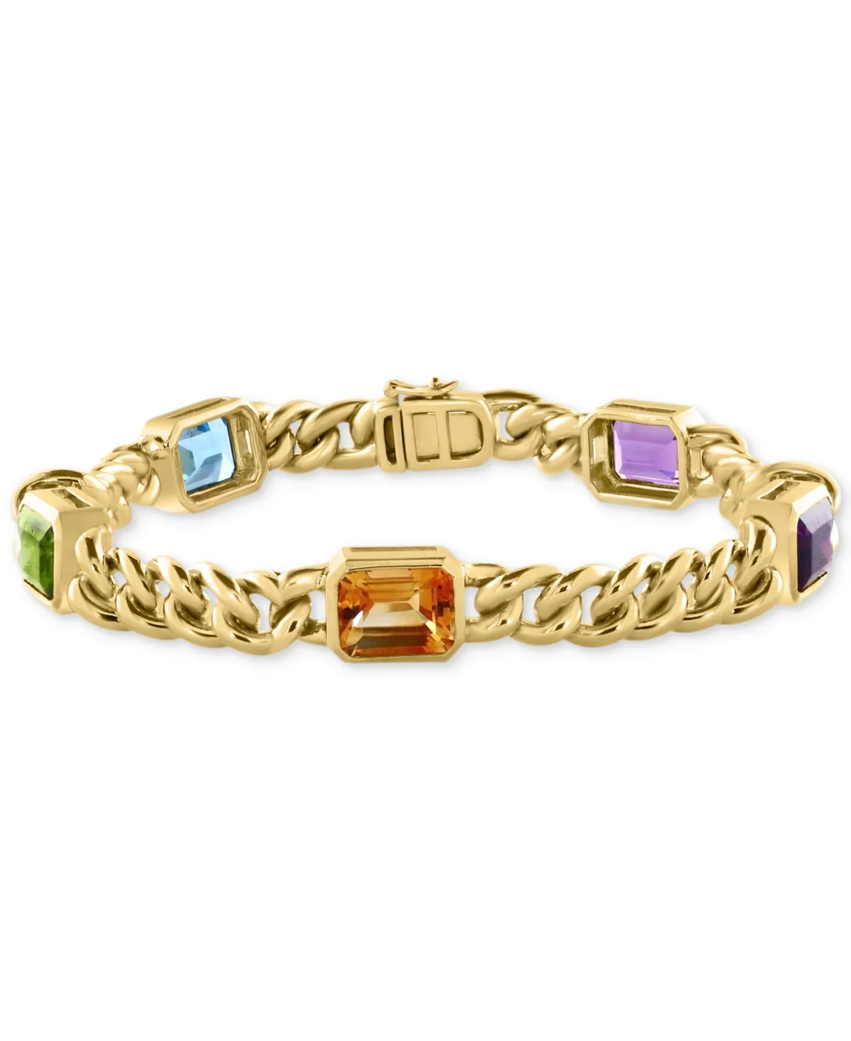 Effy Multi-Gemstone Cuban Link Statement Bracelet (9-1/10 ct. t.w.) in Gold by Effy Collection
