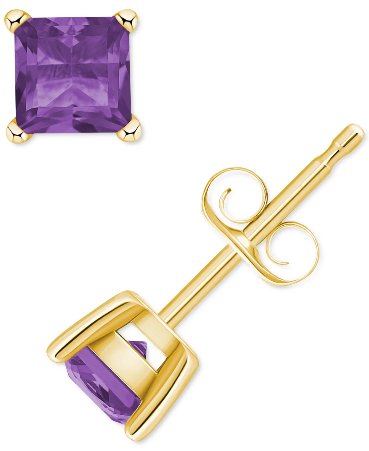 Amethyst Square Stud Earrings (5/8 ct. t.w.) in 14k Gold by Macy's