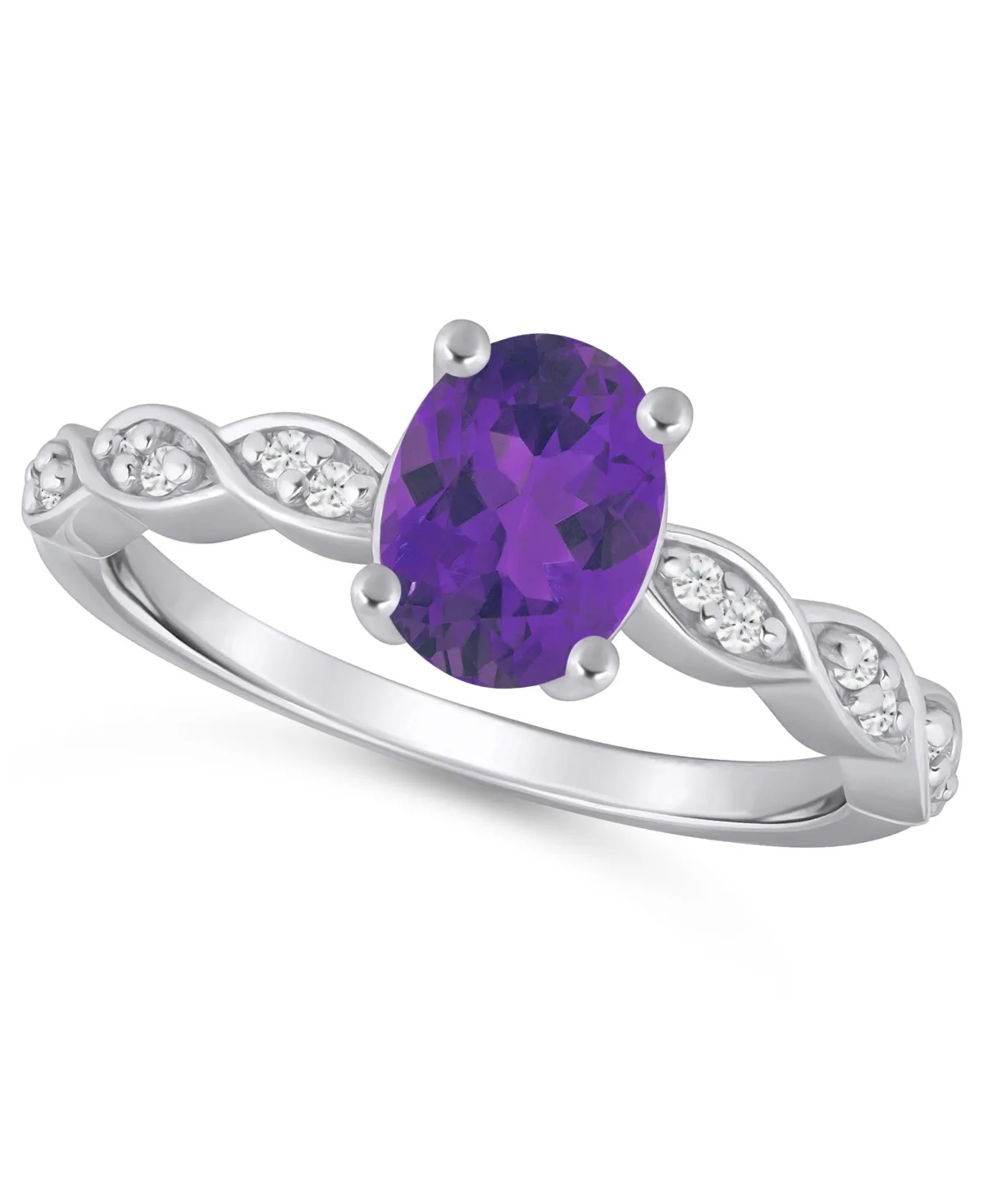 (1-1/5 ct. t.w.) and White Diamond (1/20 ct. t.w.) Ring in 10k White Gold by Macy's