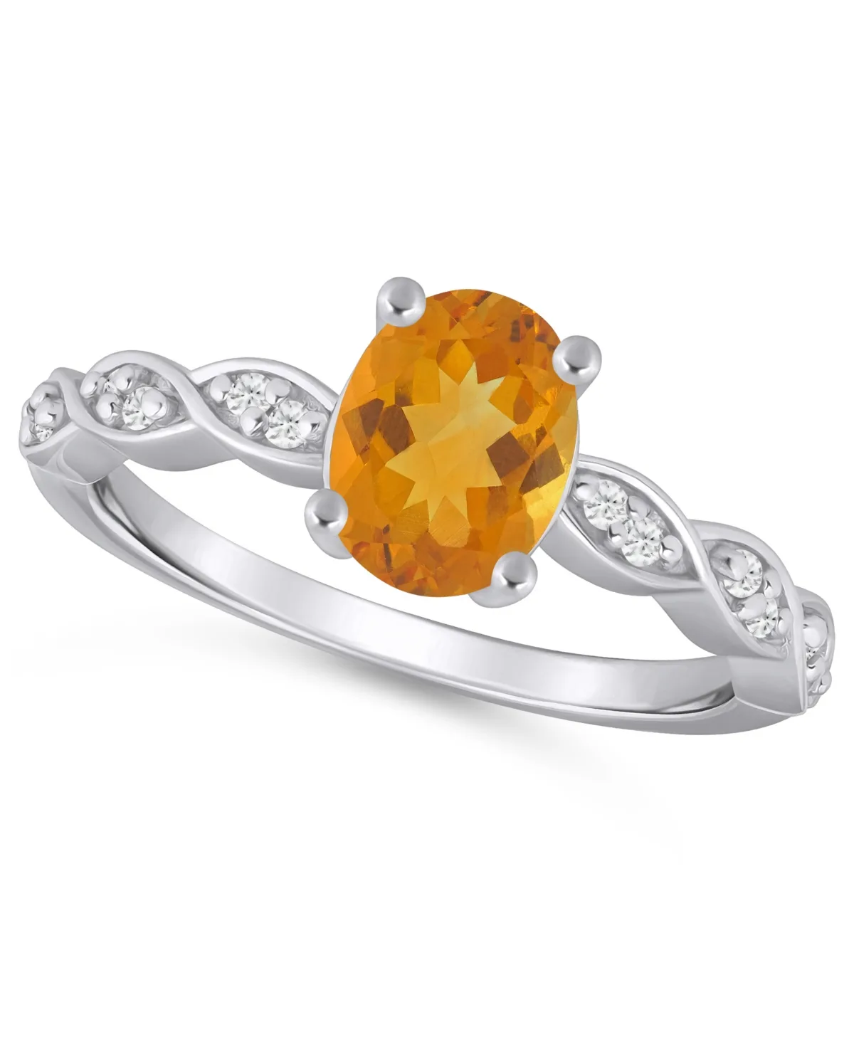 (1-1/5 ct. t.w.) and White Diamond (1/20 ct. t.w.) Ring in 10k White Gold