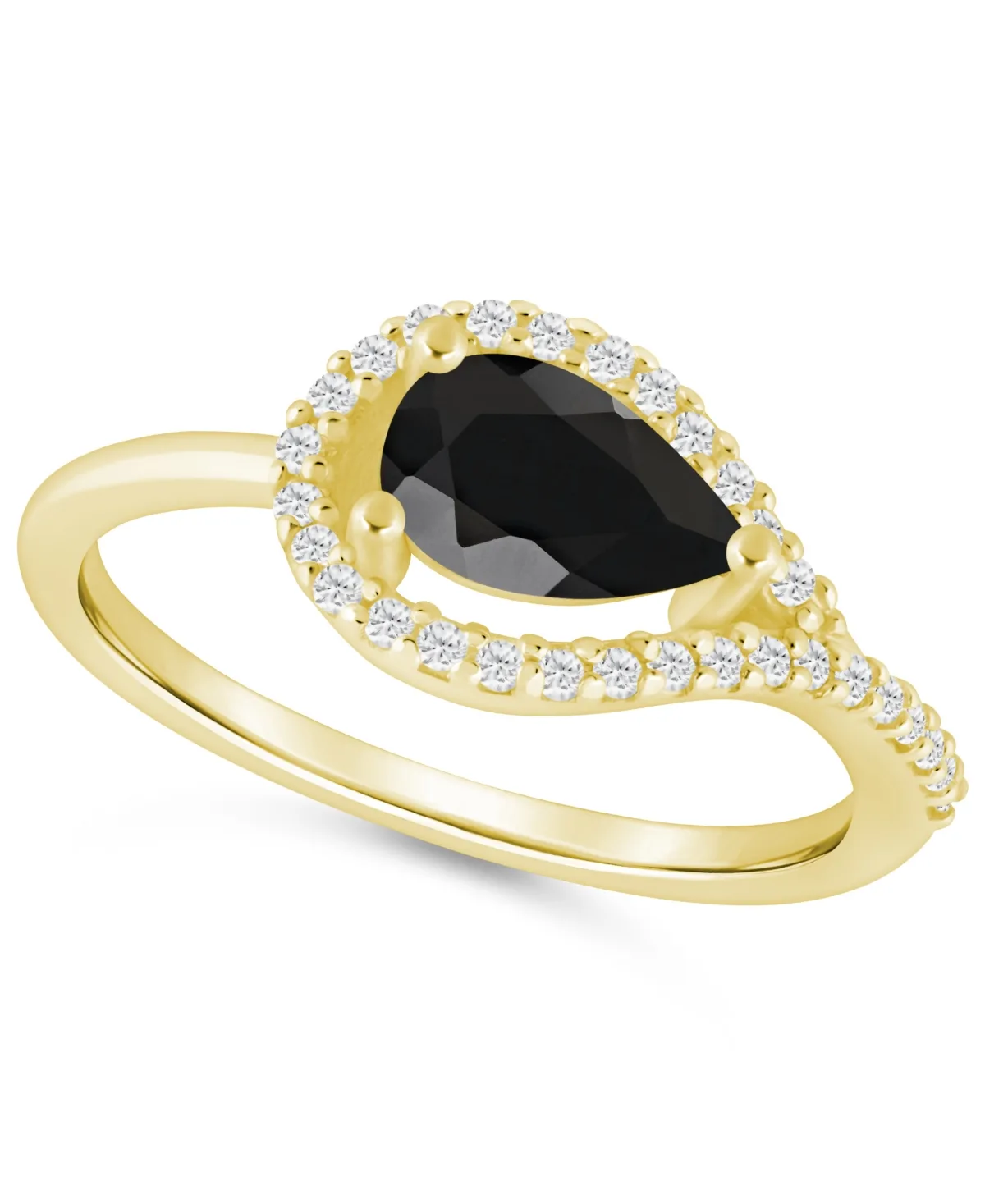 Gemstone and Diamond Ring (1/5 ct. t.w.) in 10k White Gold by Macy's