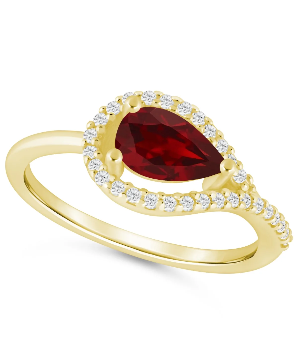 Gemstone and Diamond Ring (1/5 ct. t.w.) in 10k White Gold