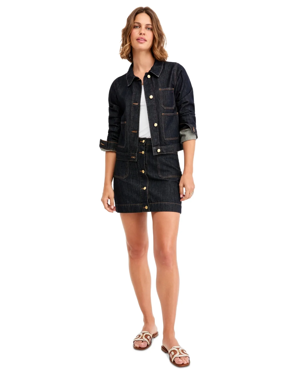 Cotton Denim High-Rise Miniskirt by Tommy Hilfiger