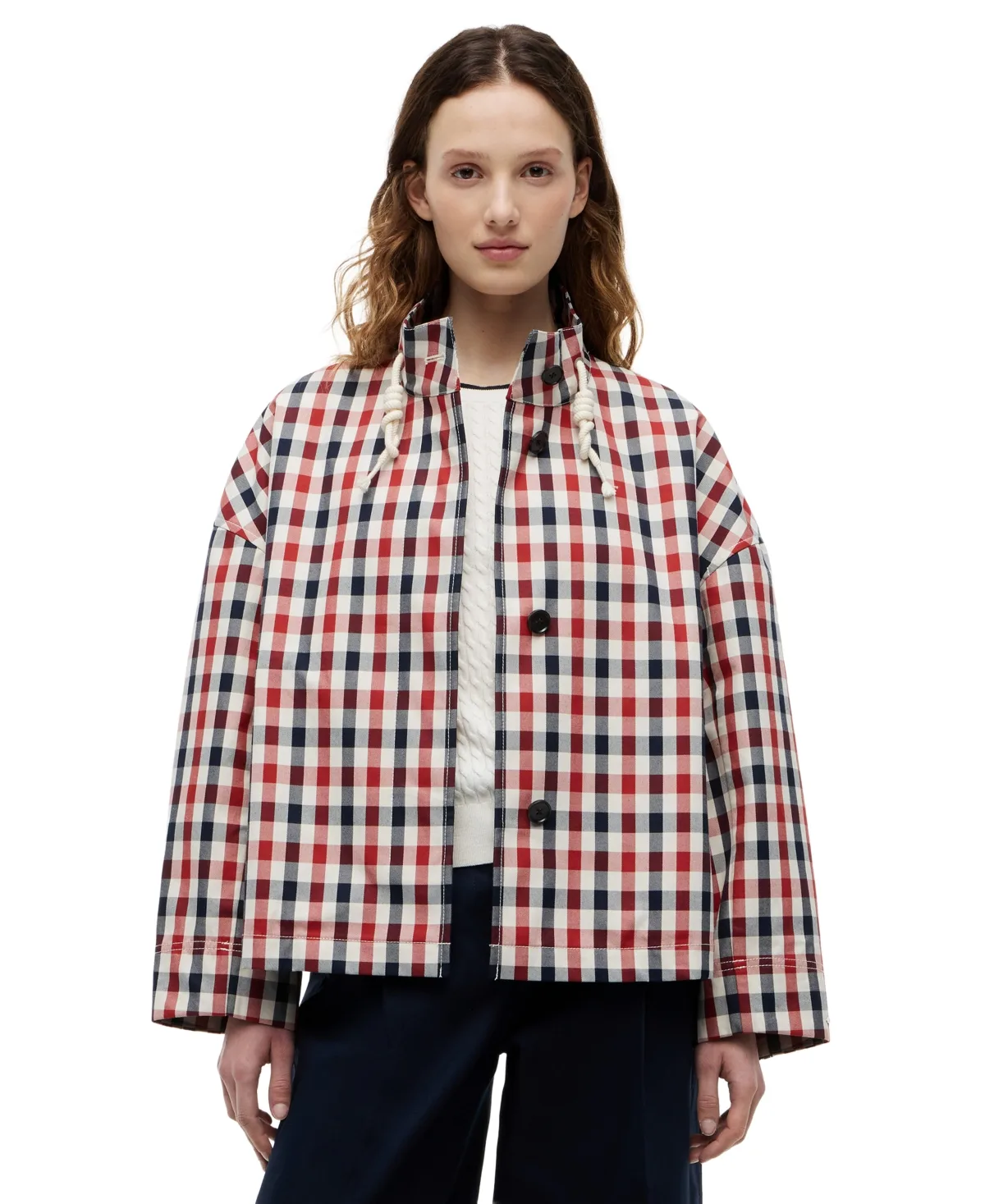 Cotton-Blend Checked Parka Jacket by Tommy Hilfiger