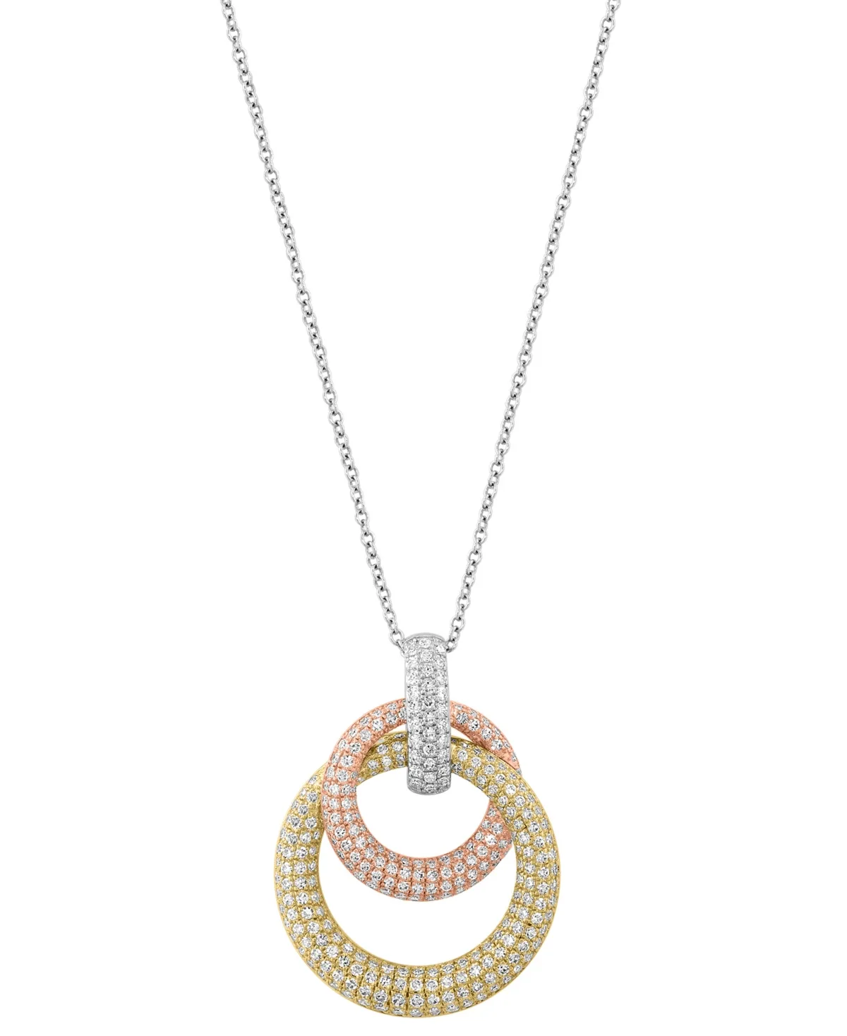 Diamond Pendant Necklace (1-1/8 ct. t.w.) in 14k Multi-Tone Gold