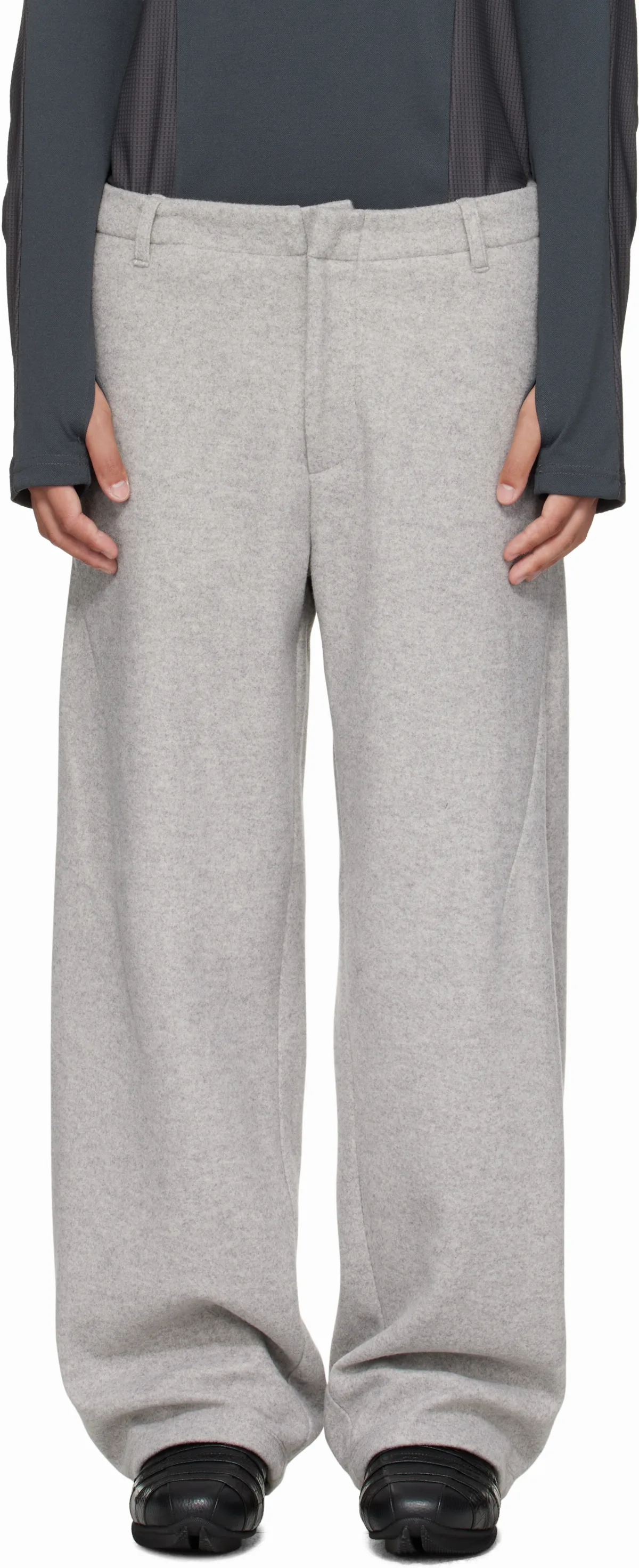 Gray Hybrid Wool Cicada Trousers