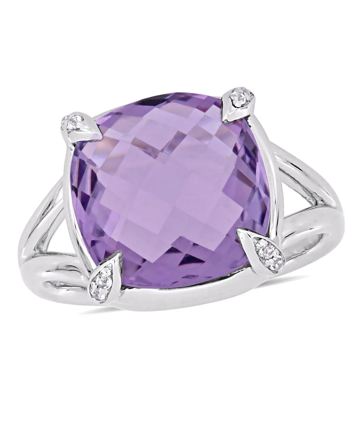 (7-3/4 Ct.t.w.) and White Topaz (1/20 Ct.t.w.) Split Shank Cocktail Ring in Sterling Silver by Macy's