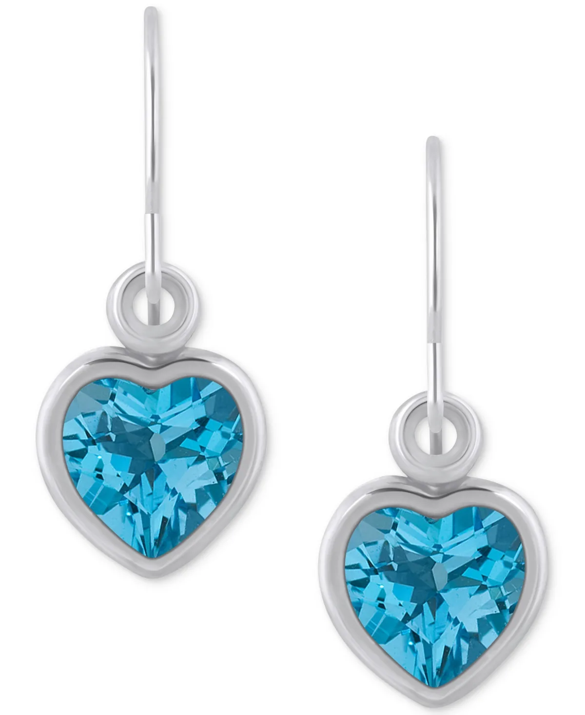 Gemstone Heart Drop Earrings in 10k Yellow Gold by Macy's