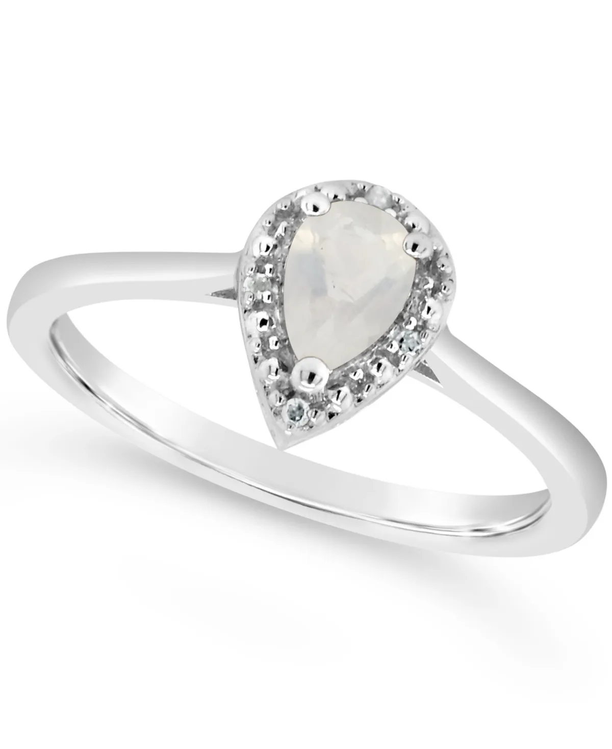 Swiss Blue Topaz (1/2 ct. t.w.) and Diamond Accent Pear Teardrop Ring in Sterling Silver by Macy's