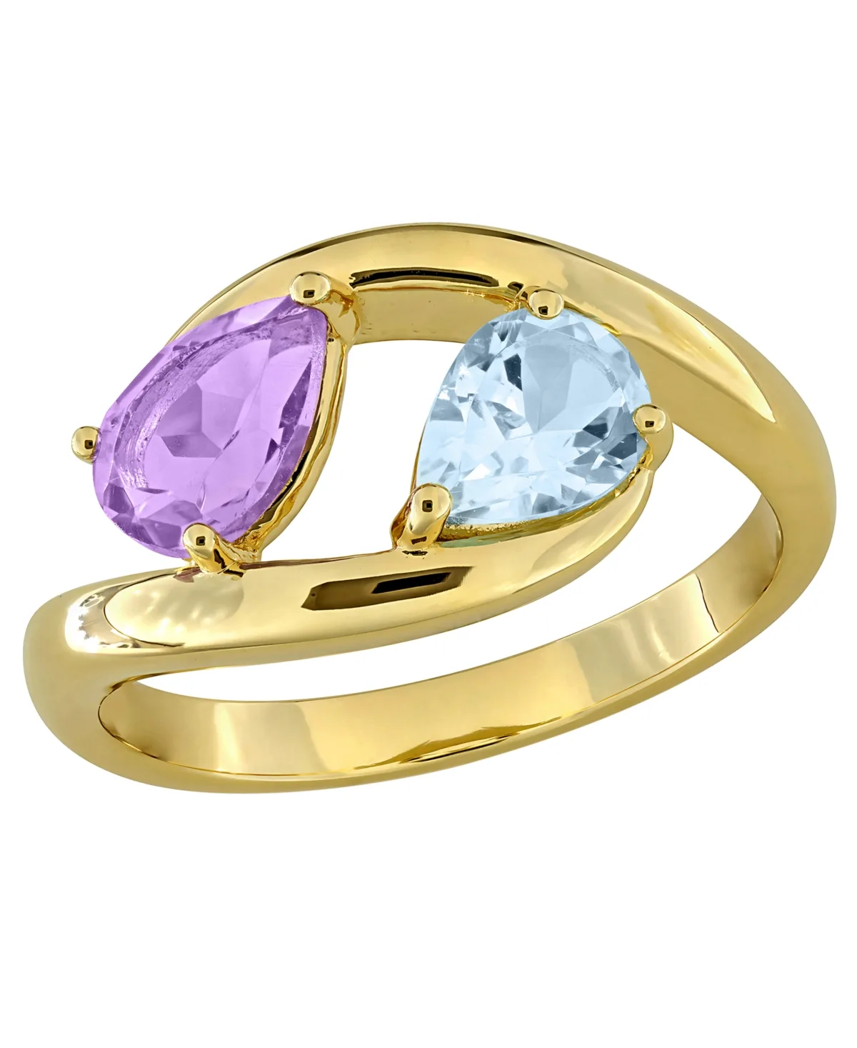 Amethyst (1/2 ct. t.w.) and Blue Topaz (7/8 ct. t.w.) Ring in 18k Gold Flash Plated Sterling Silver by Macy's