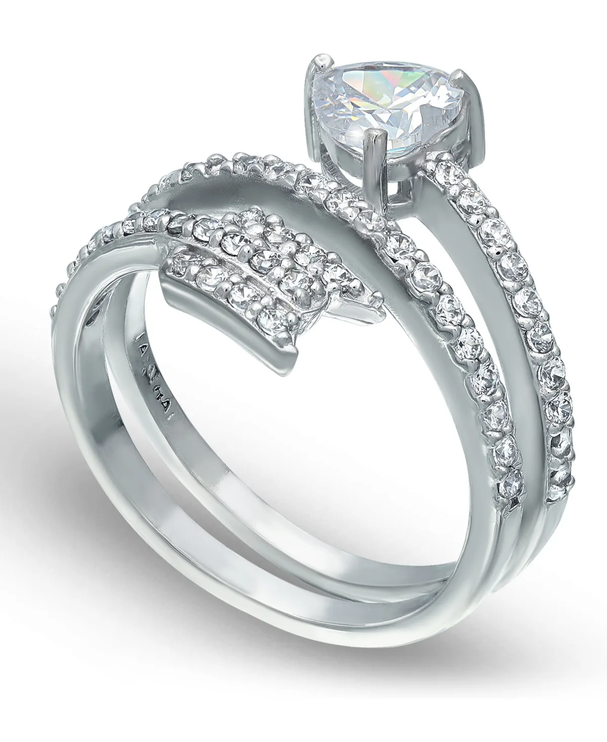 Cubic Zirconia Arrow Wrap Ring in Silver Plate by Macy's