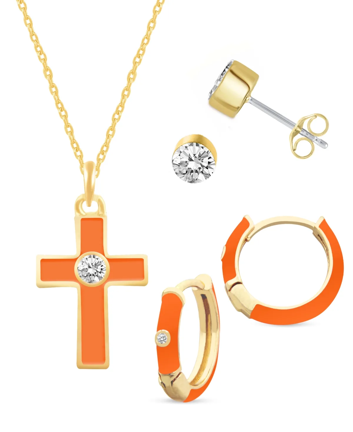 Crystal Enamel Necklace and Earring Set, 3-Piece by Macy's
