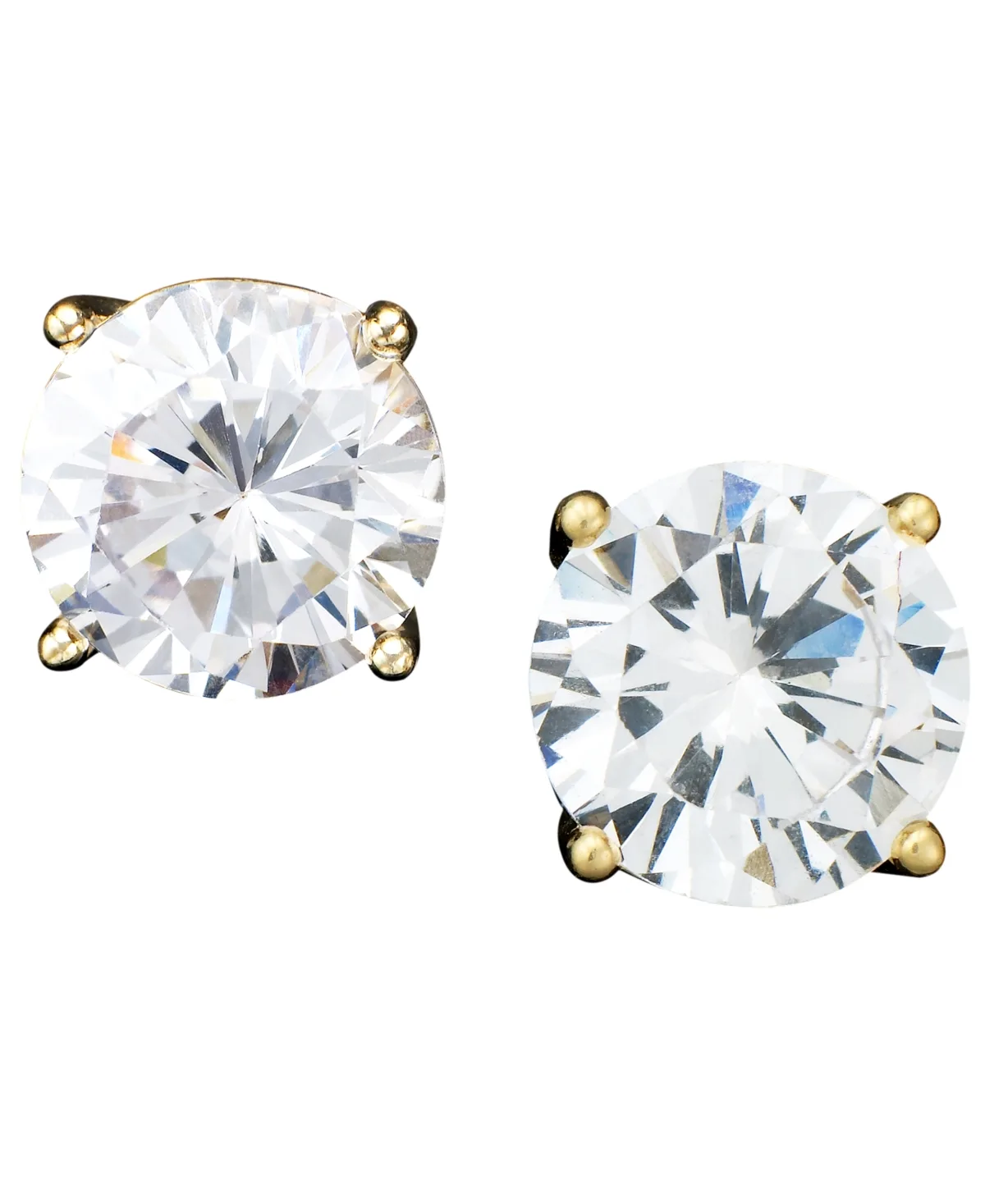18k Gold Over Sterling Silver Earrings, Cubic Zirconia (4 ct. t.w.)