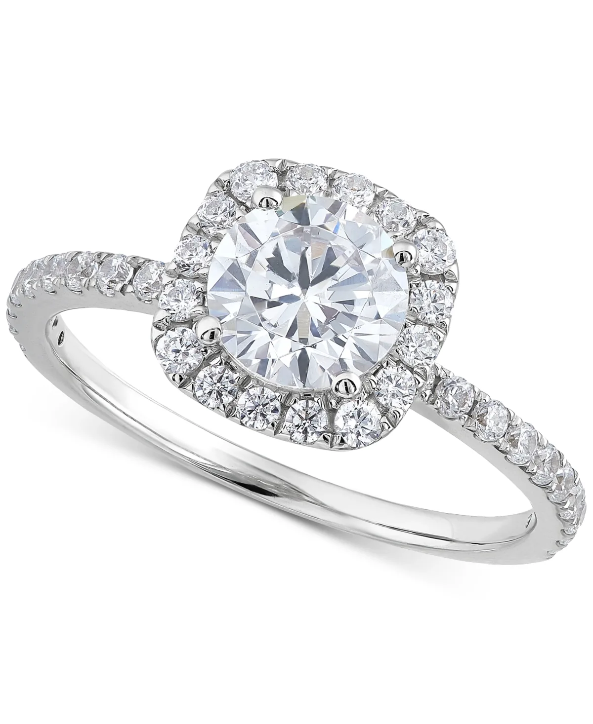 Grown with Love Igi Certified Lab Grown Diamond Halo Engagement Ring (1-1/2 ct. t.w.) in 14k White Gold by Macy's