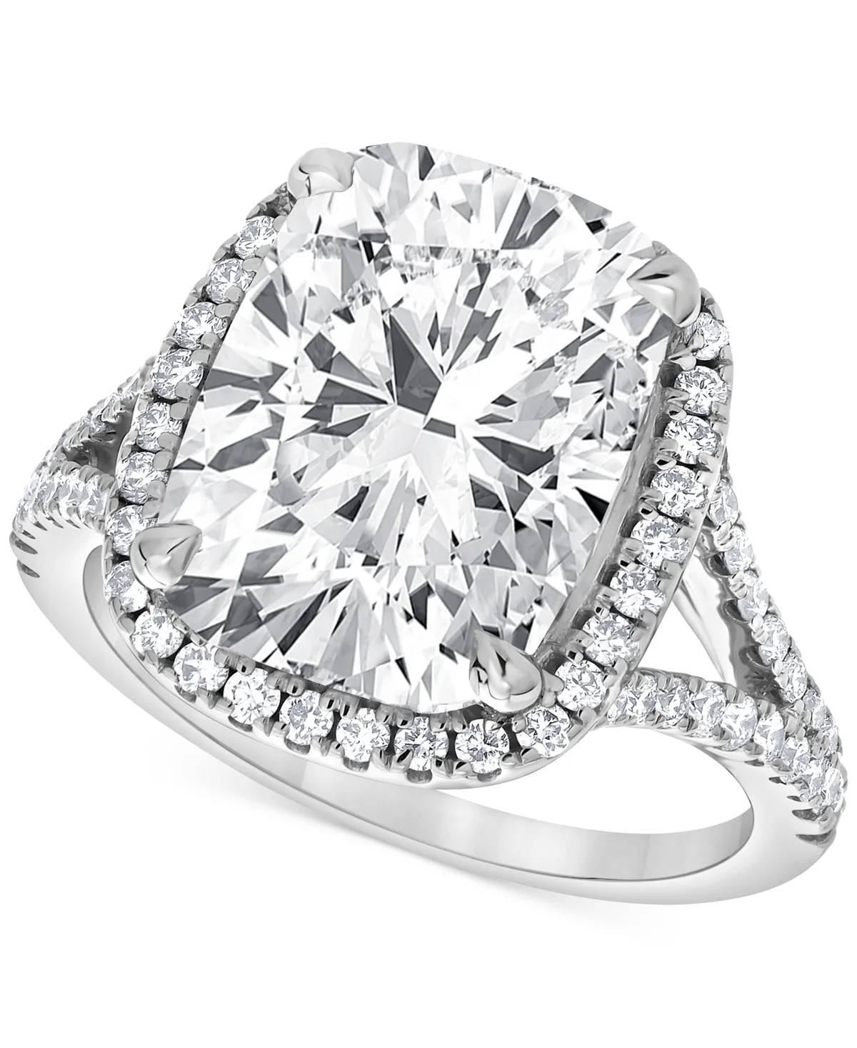 Badgley Mischka Certified Lab Grown Diamond Cushion Halo Engagement Ring (7-1/2 ct. t.w.) in 14k Gold by Macy's