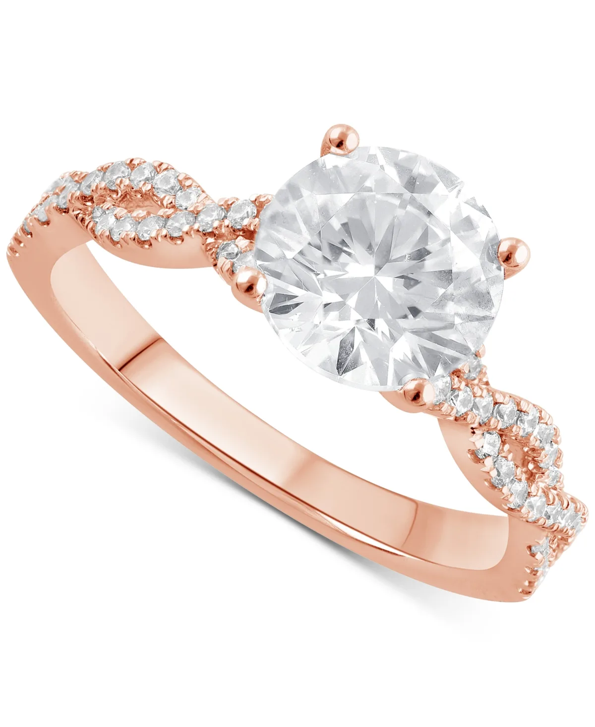 Badgley Mischka Certified Lab Grown Diamond Twist Engagement Ring (2 ct. t.w.) in 14k Gold by Macy's