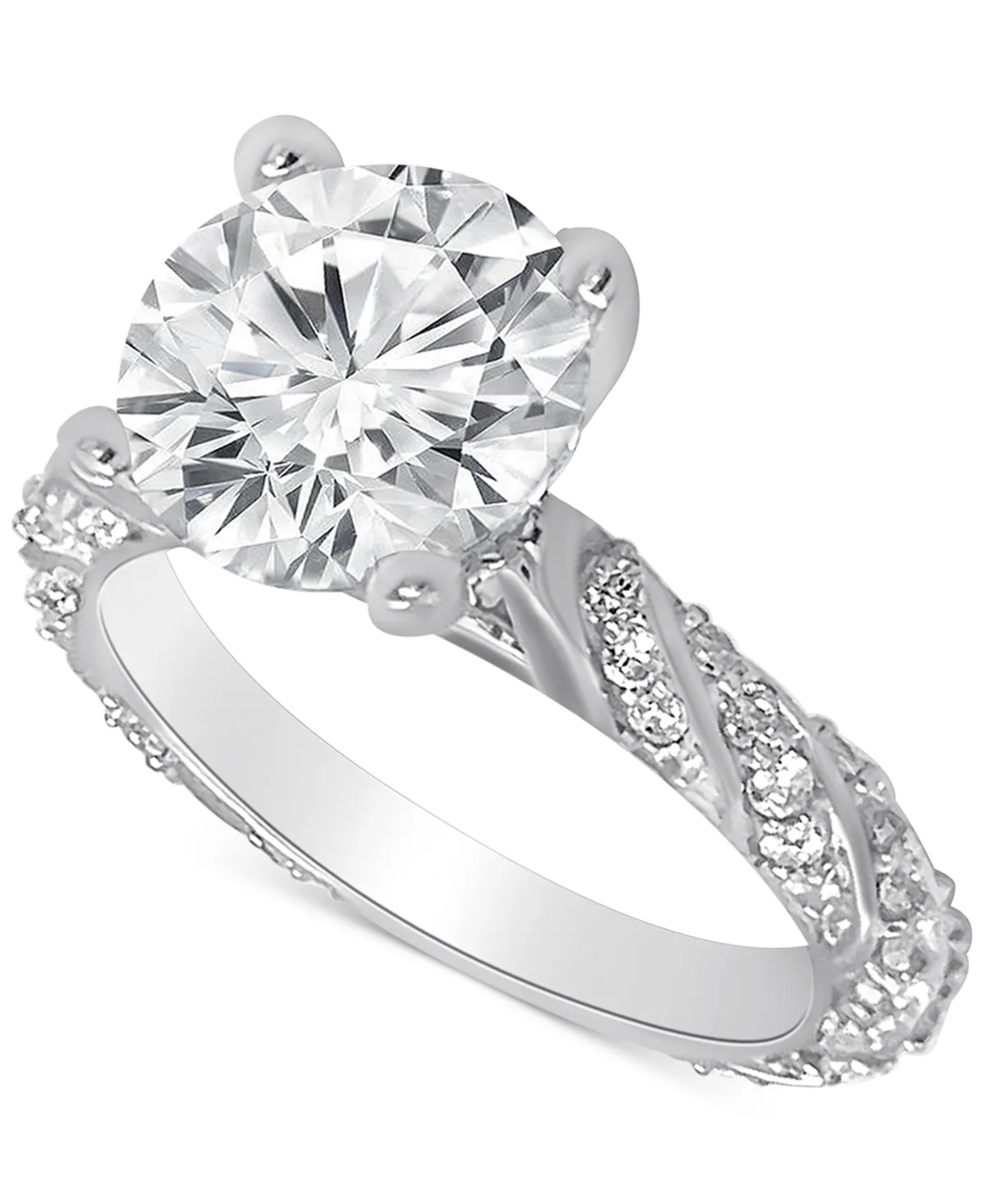 Certified Lab Grown Diamond Solitaire Twist Engagement Ring (3-1/2 ct. t.w.) in 14k Gold by Badgley Mischka
