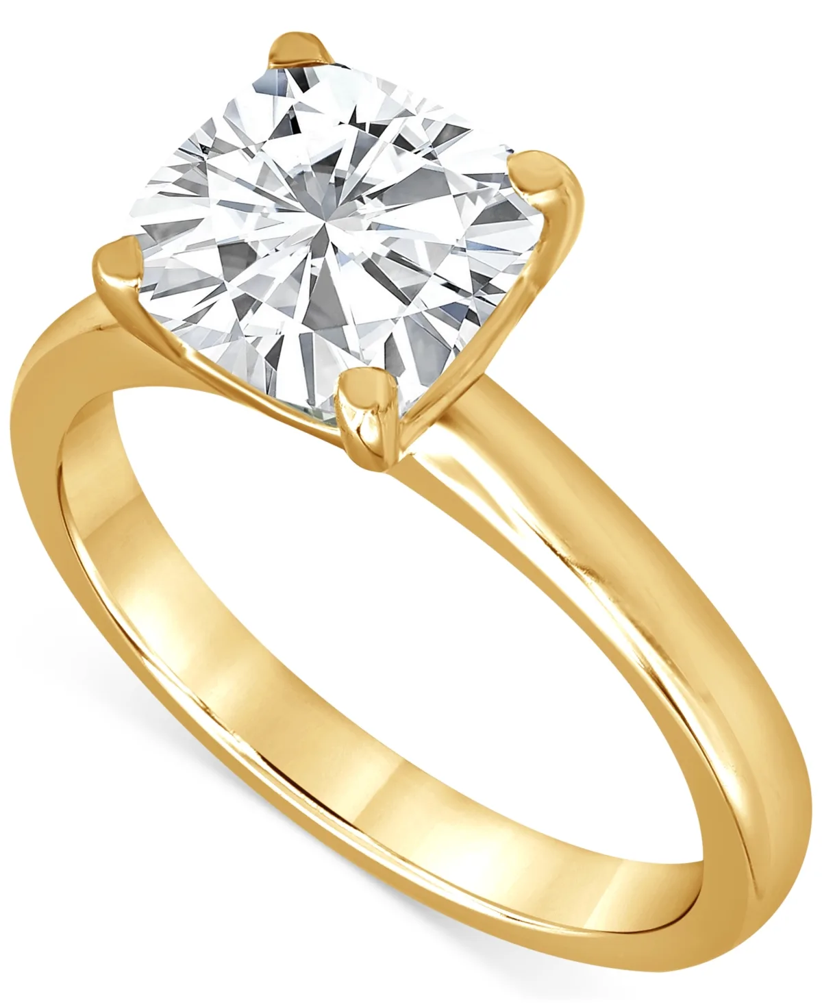 Badgley Mischka Certified Lab Grown Diamond Cushion-Cut Solitaire Engagement Ring (4 ct. t.w.) in 14k Gold by Macy's