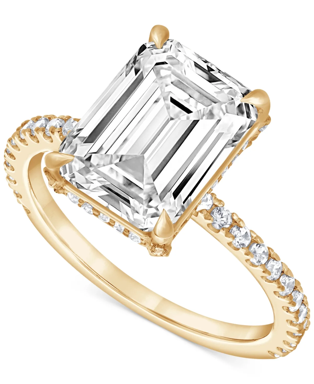 Badgley Mischka Igi Certified Lab Grown Diamond Emerald-Cut Engagement Ring (5-1/2 ct. t.w.) in 14k White, Yellow or Rose Gold by Macy's Star Signature Diamond