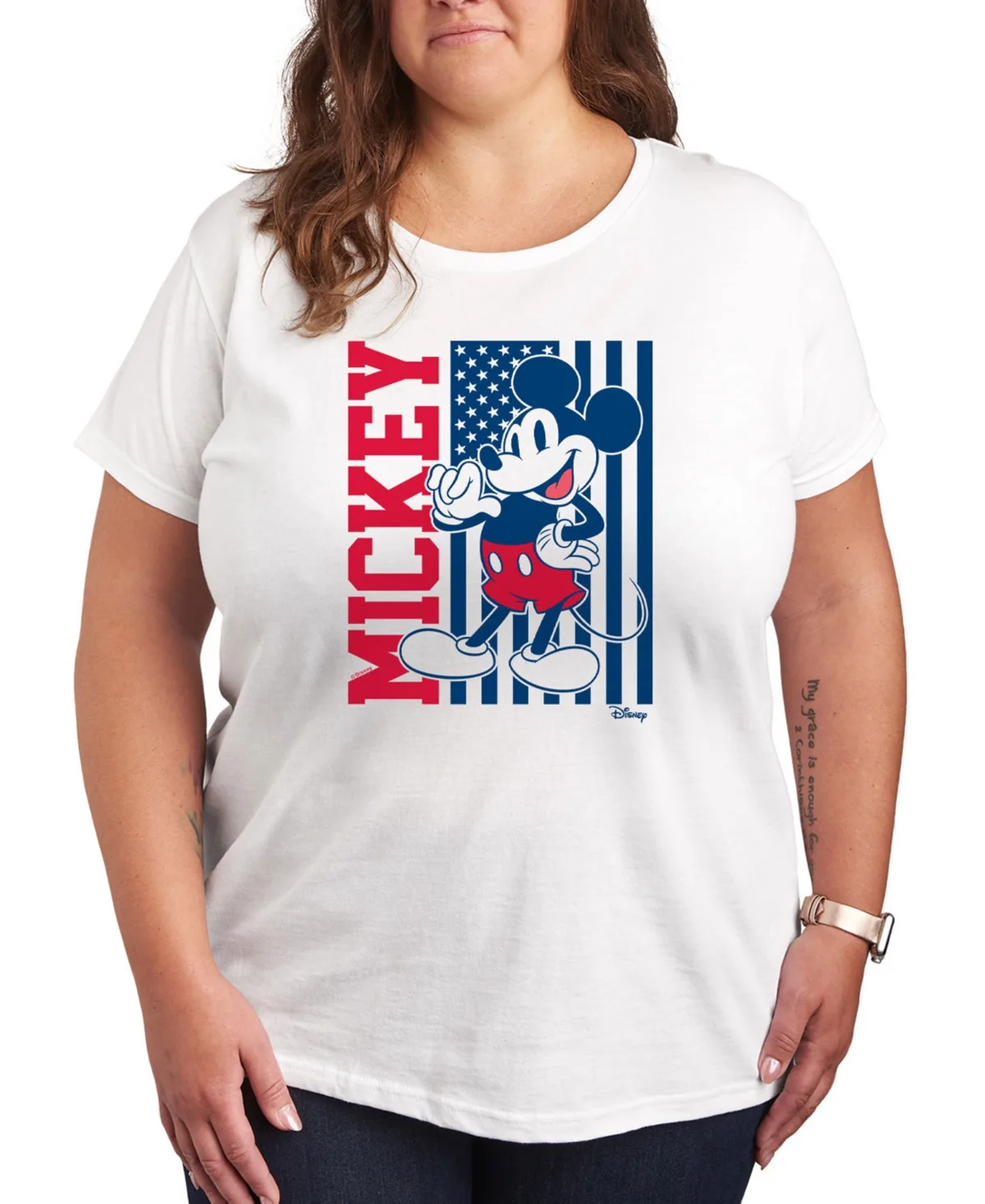 Disney Mickey American Flag Graphic T-Shirt by Hybrid Apparel