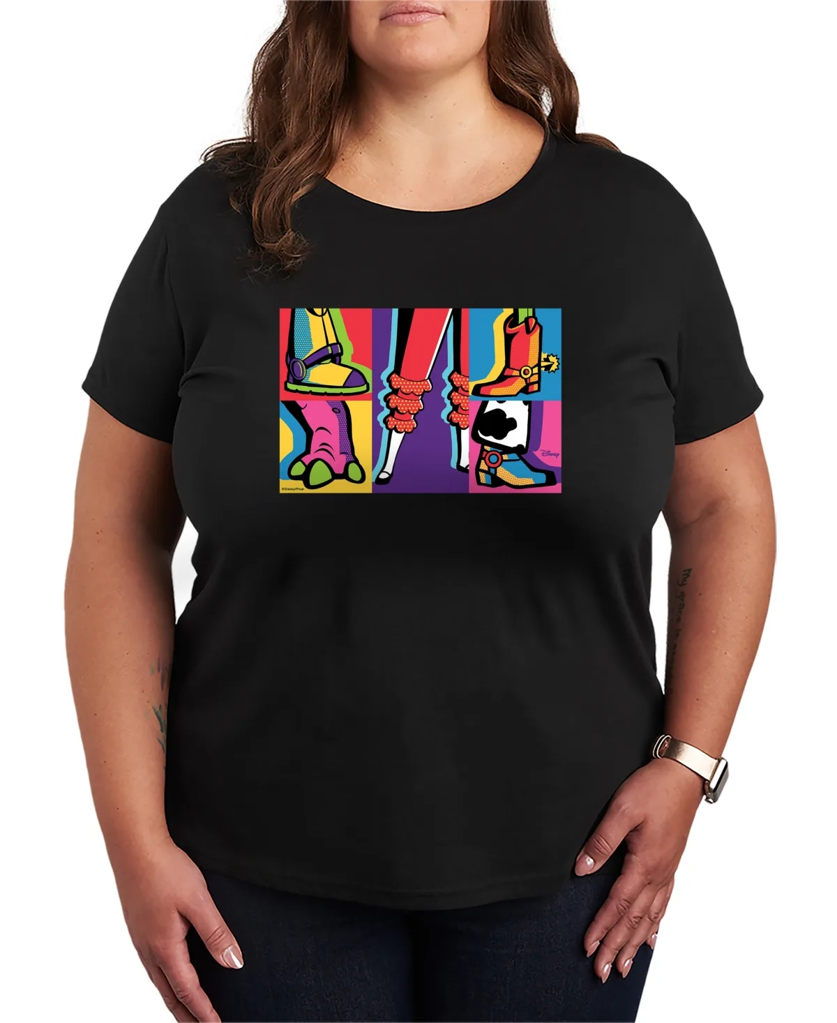 Toy Story Woody and Friends Shoes Feet Grid Short-Sleeve Graphic T-Shirt by Hybrid Apparel