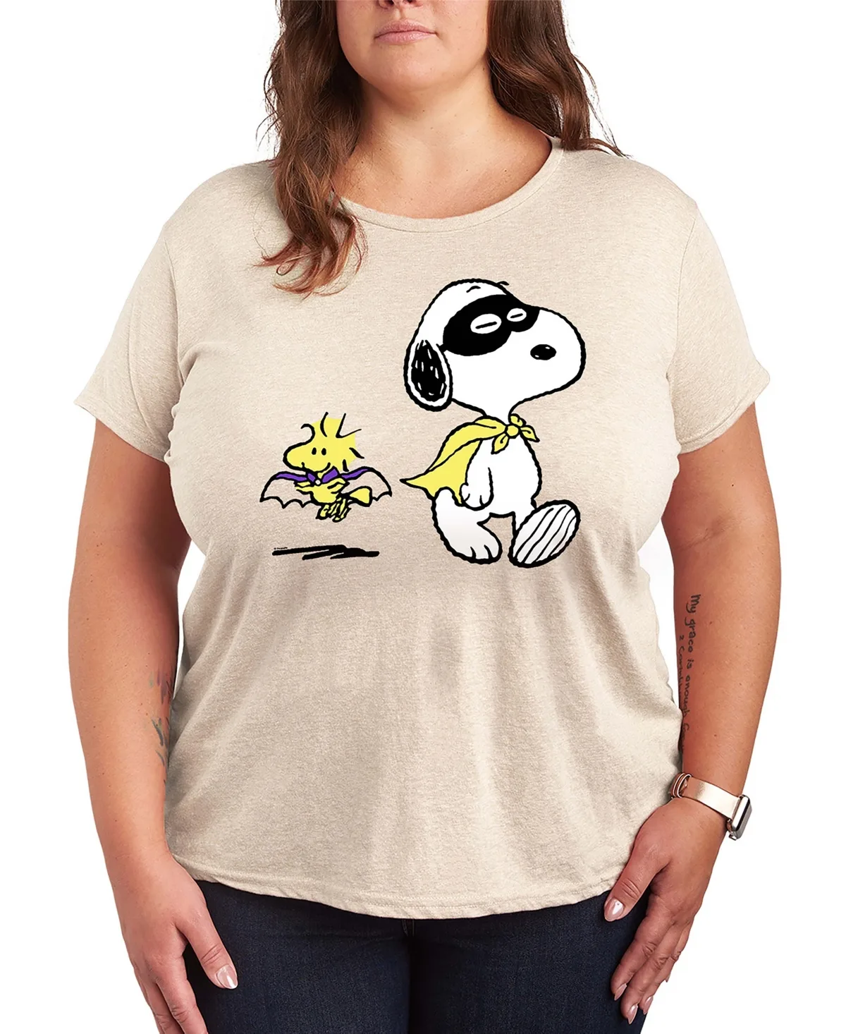Snoopy and Woodstock Halloween Costume Short Sleeve Graphic T-Shirt by Hybrid Apparel