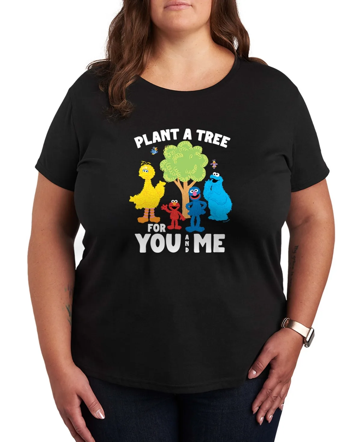Sesame Street Plant Tree Short-Sleeve Graphic T-Shirt by Hybrid Apparel